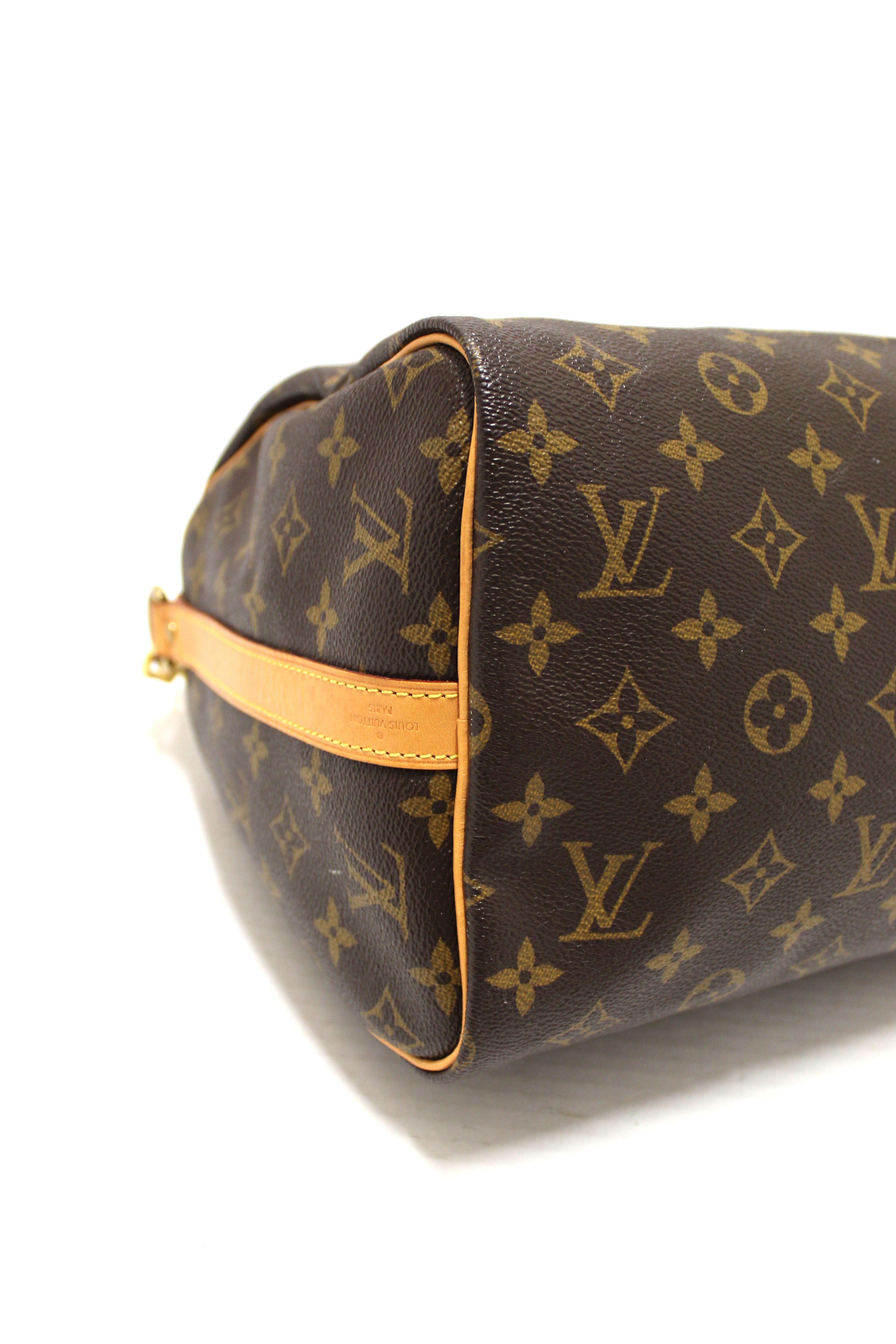 Authentic Louis Vuitton Classic Monogram Speedy 30 Bandouliere Bag