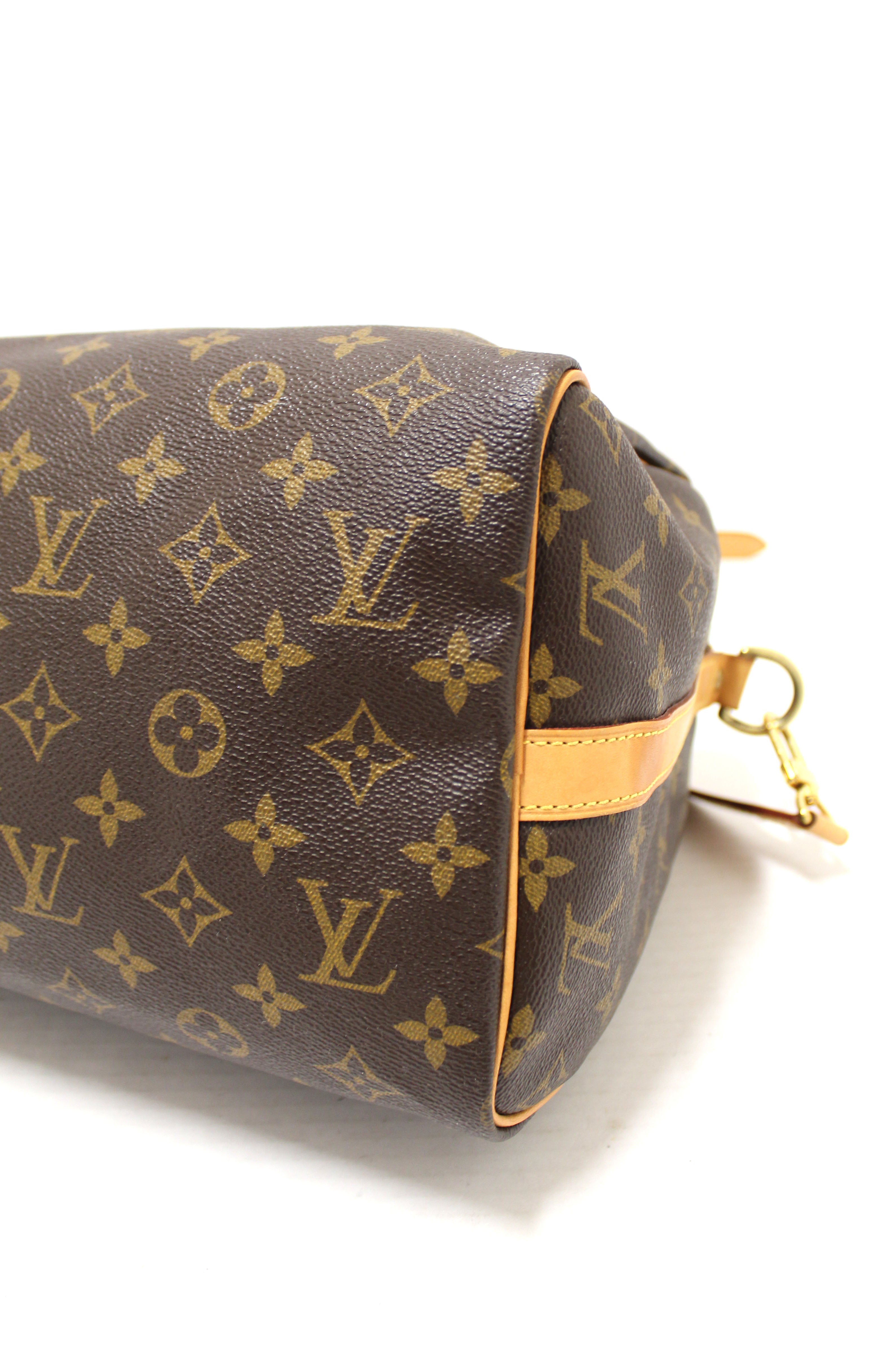 Authentic Louis Vuitton Classic Monogram Speedy 30 Bandouliere Bag