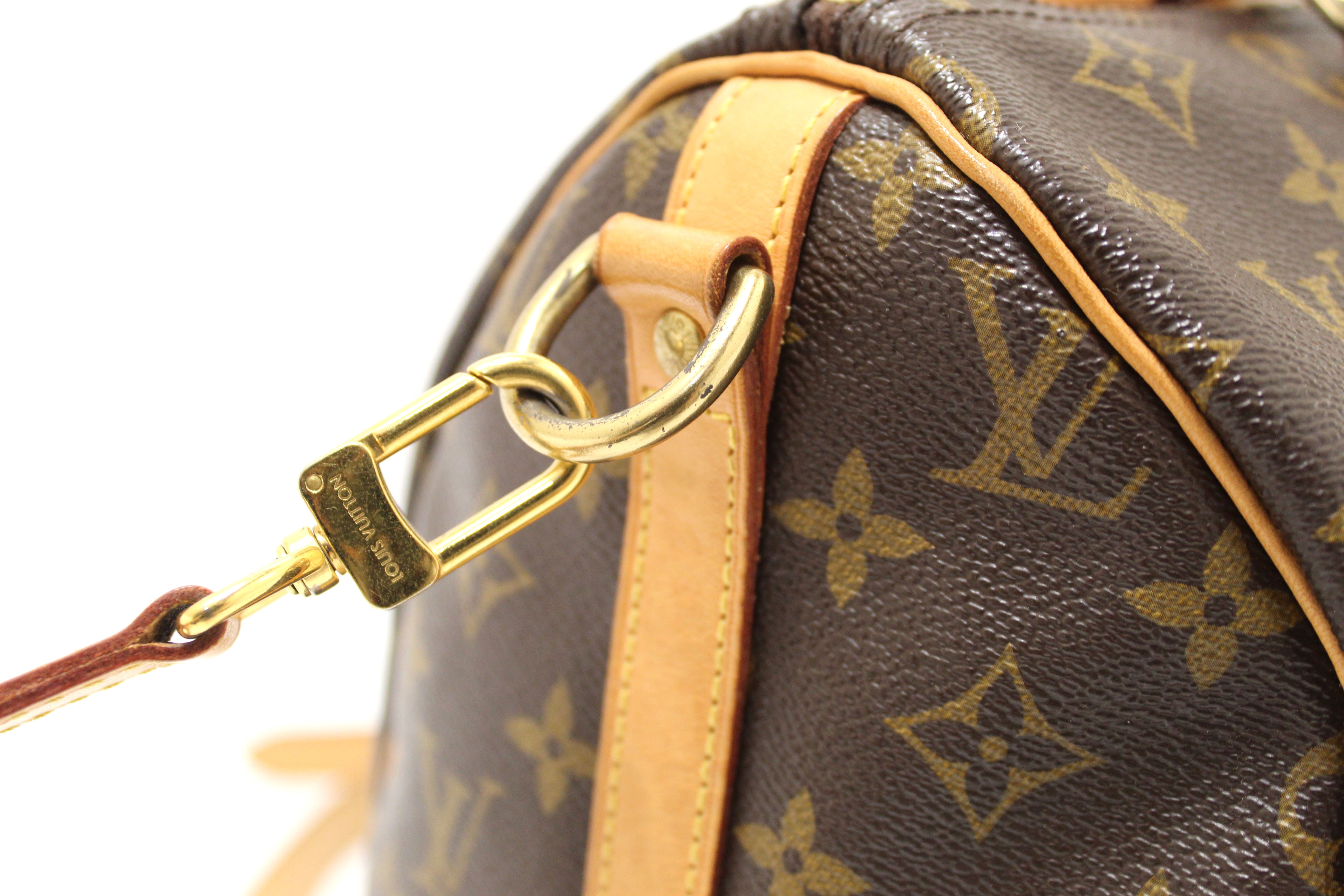 Authentic Louis Vuitton Classic Monogram Speedy 30 Bandouliere Bag