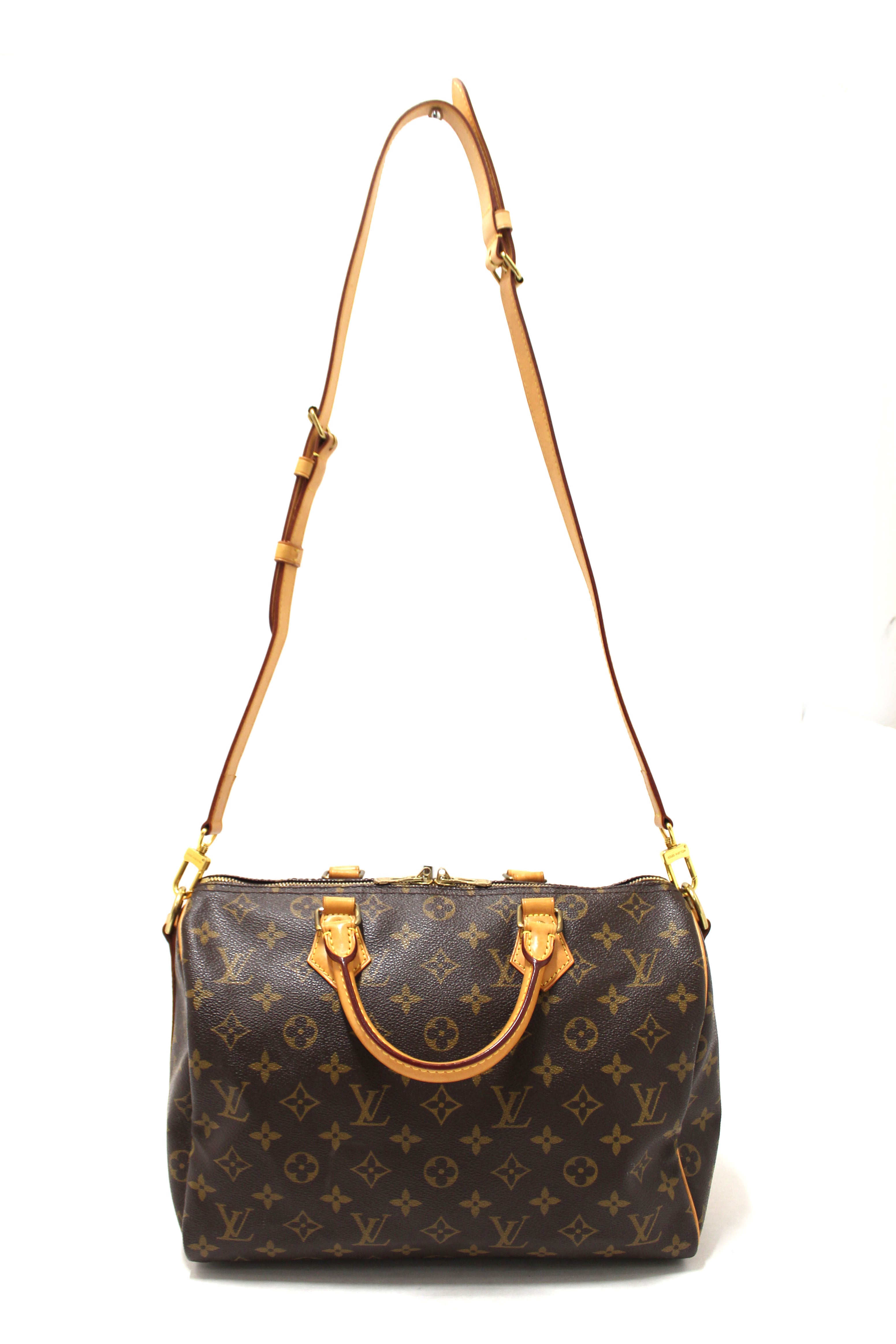 Authentic Louis Vuitton Classic Monogram Speedy 30 Bandouliere Bag