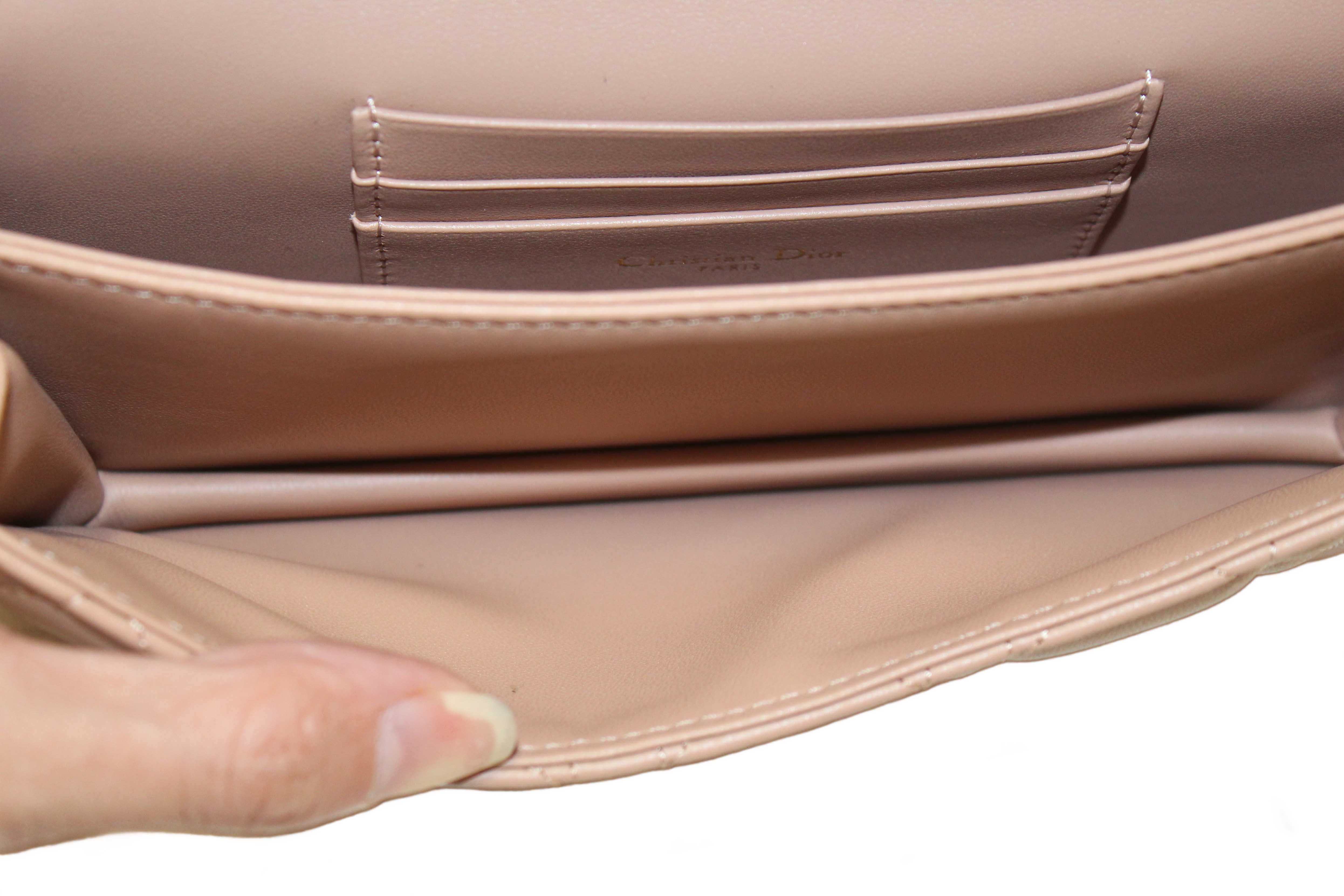 Authentic Christian Dior Powder Beige Cannage Lambskin My Dior Mini Bag