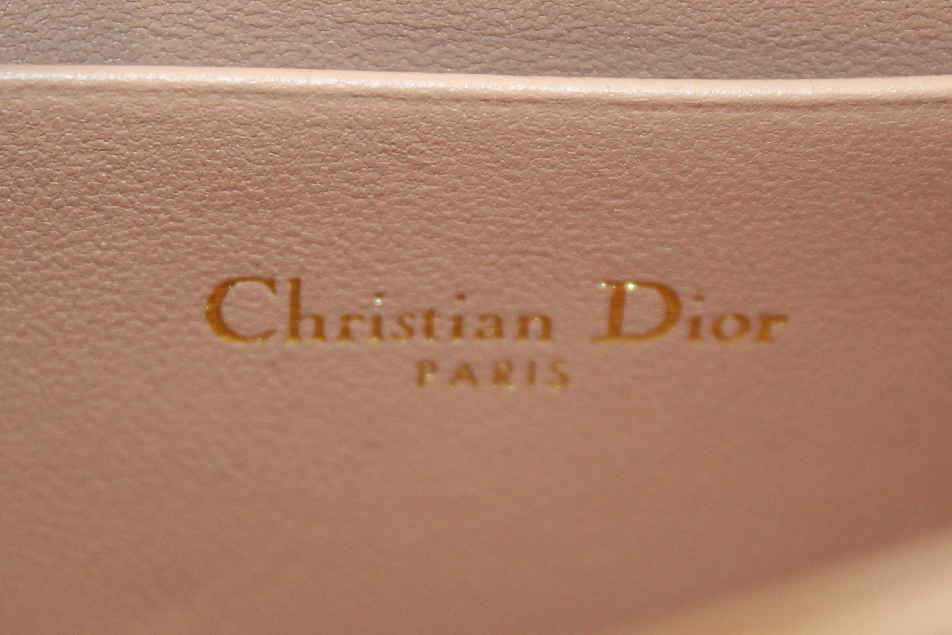 Authentic Christian Dior Powder Beige Cannage Lambskin My Dior Mini Bag