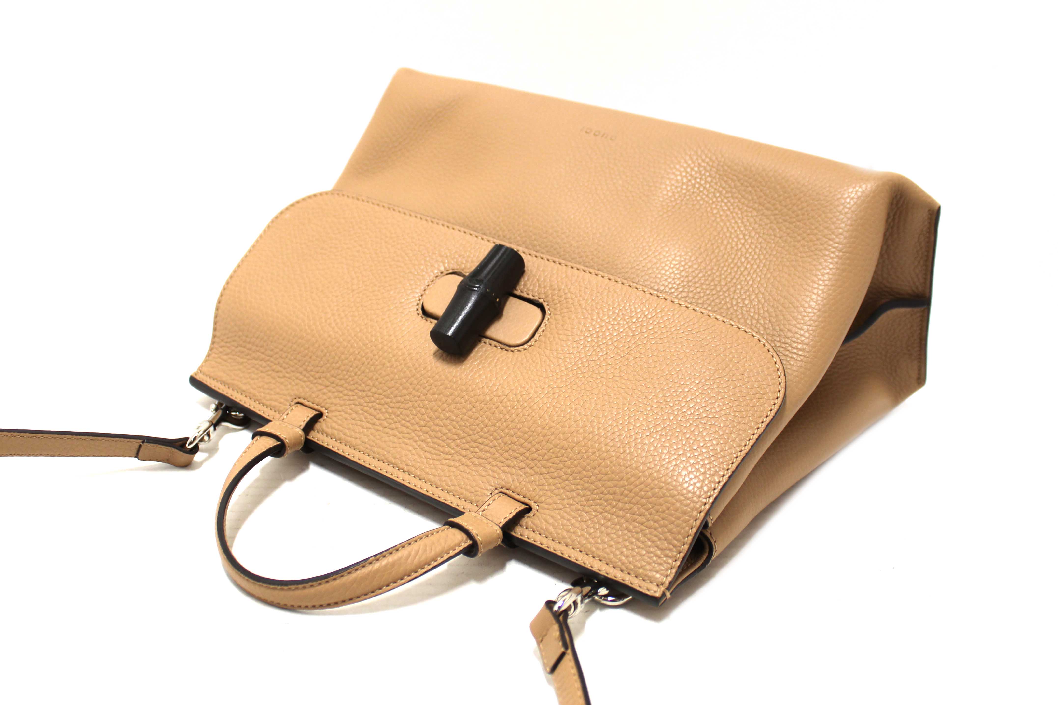 Authentic Gucci Bamboo Daily Top Handle Caramel Handbag