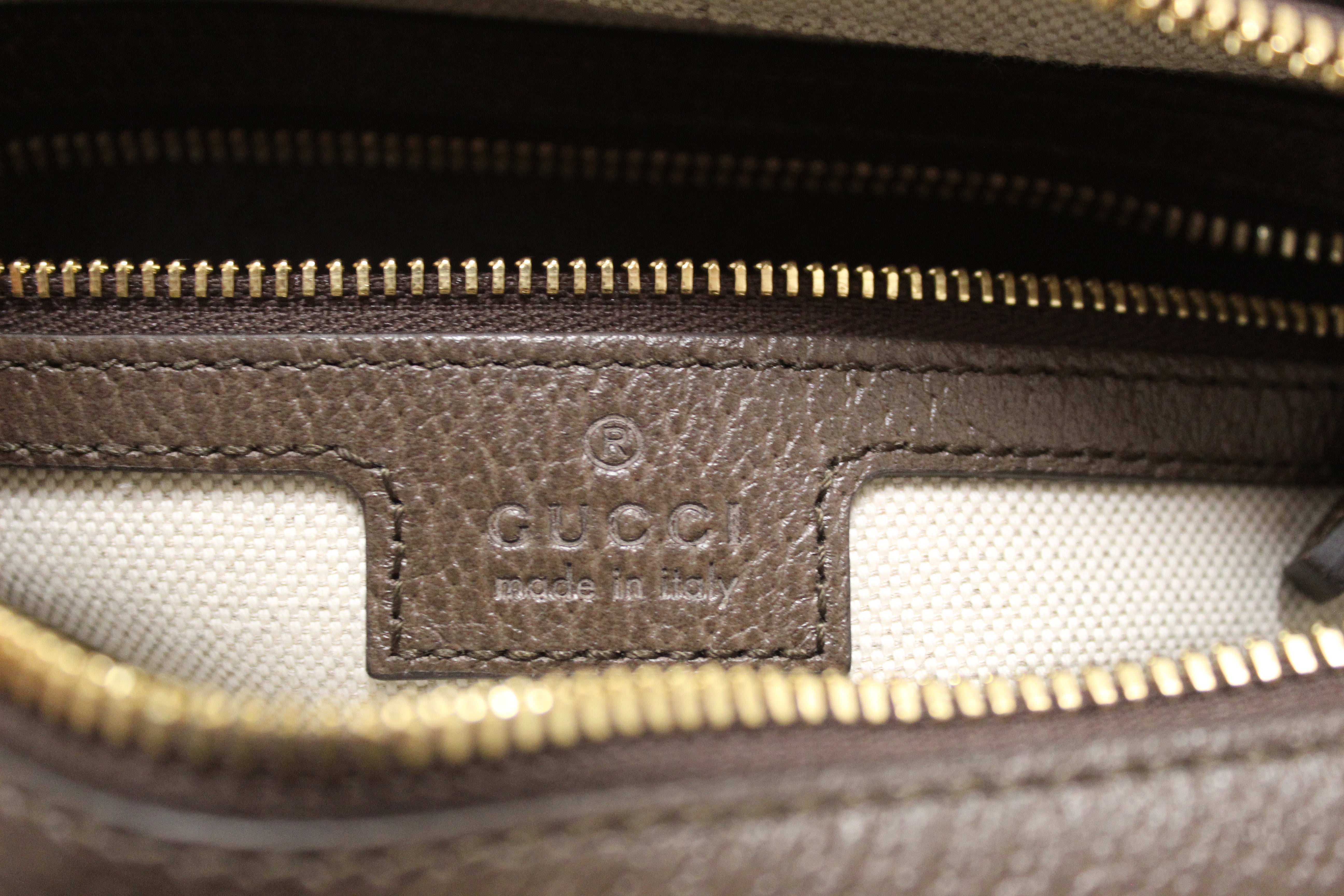 Authentic Gucci Brown GG Supreme Ophidia Small Flap Shoulder Bag 722117