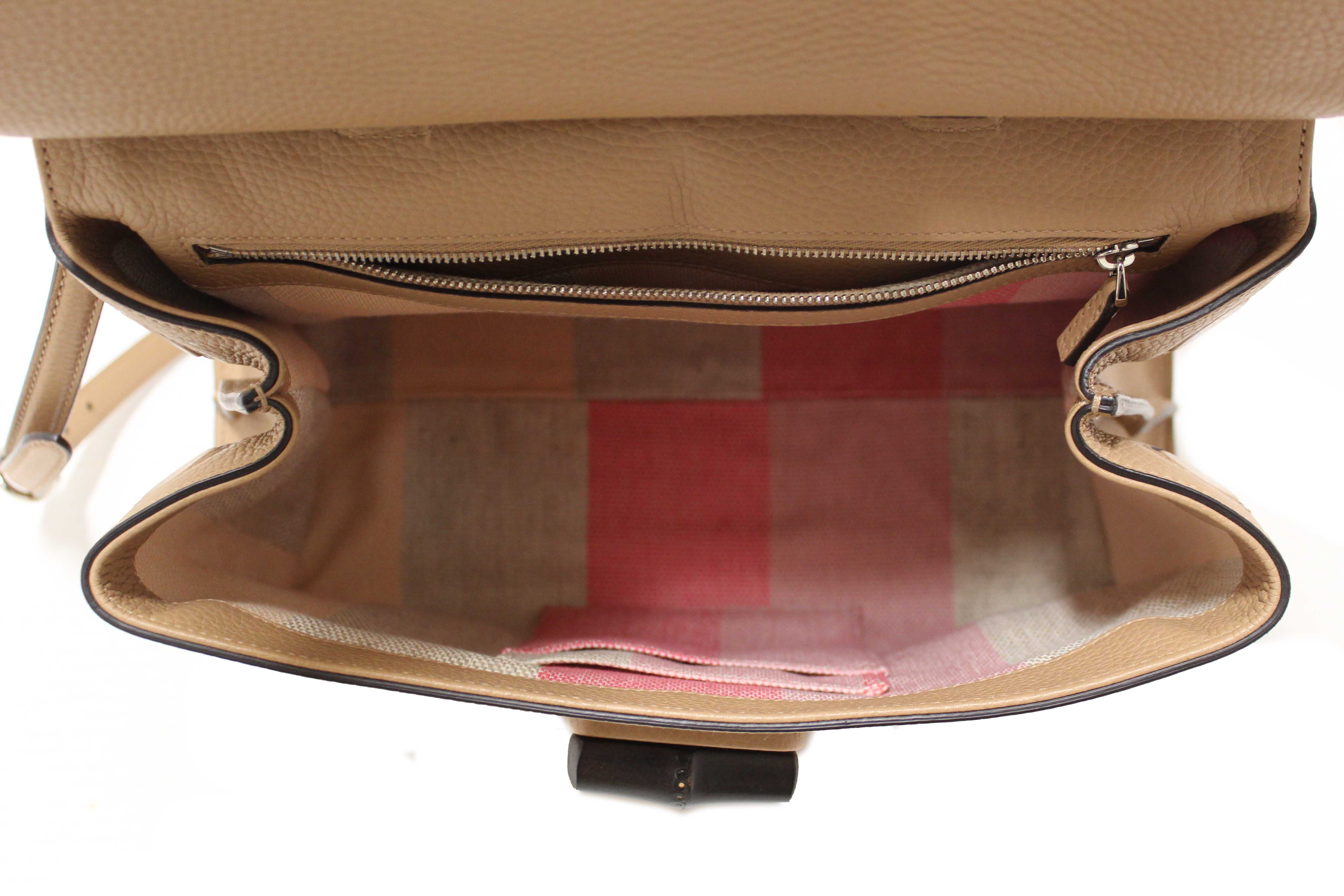 Authentic Gucci Bamboo Daily Top Handle Caramel Handbag