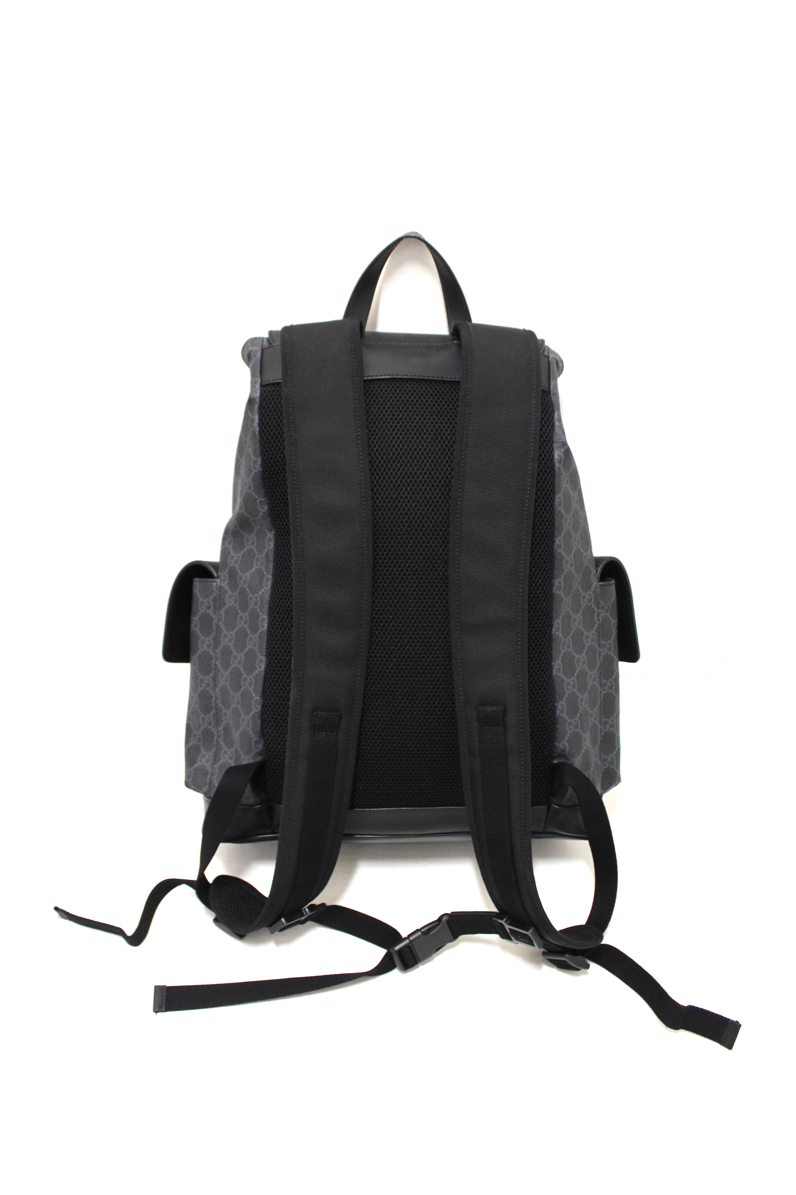 Authentic Gucci Black GG Supreme Canvas with Black Leather Backpack 49 – Paris Station Shop Authentic Gucci Black GG Supreme Canvas with Black Leather Backpack 49 – Paris Station Shop