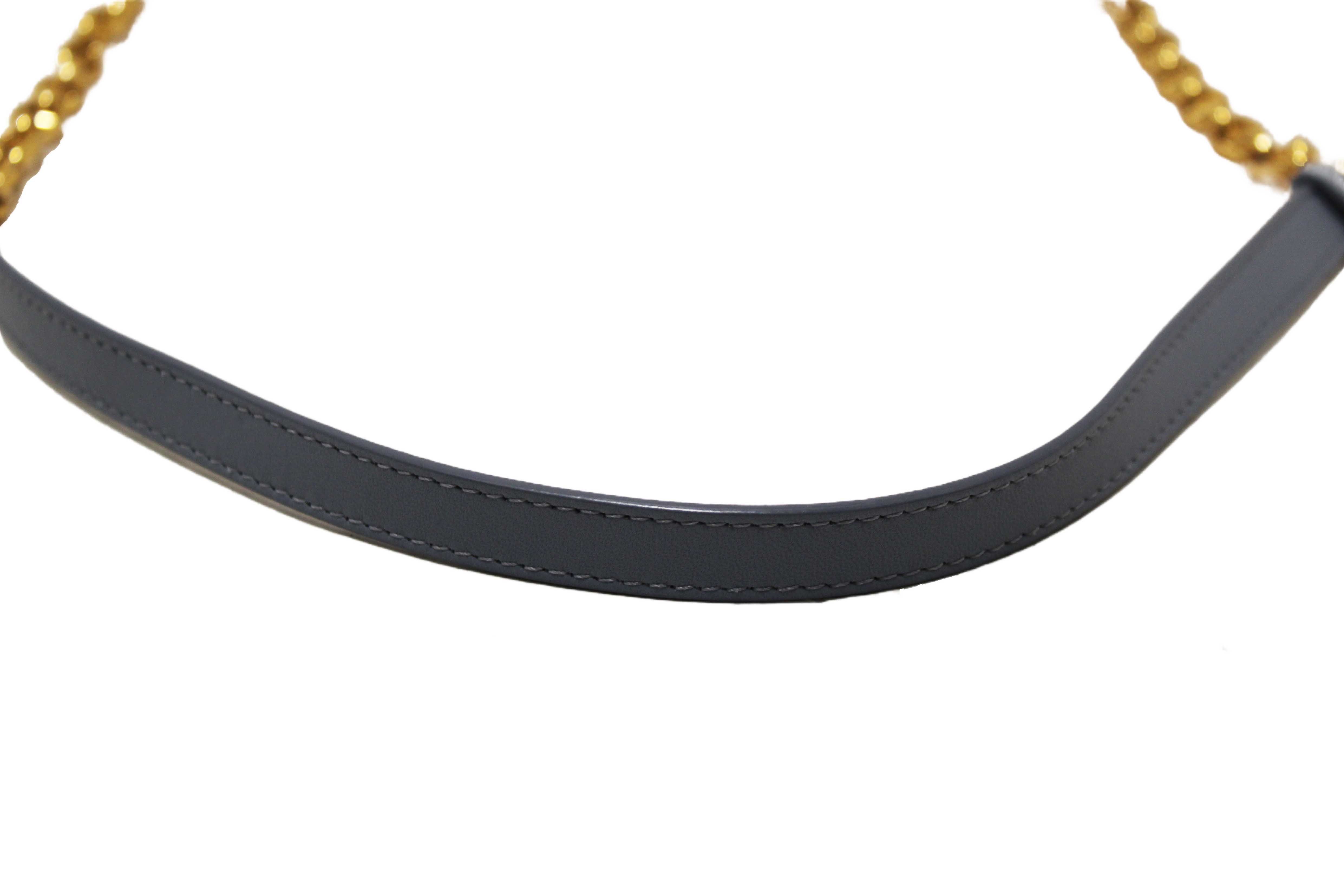 Authentic Christian Dior Blue Padded Macrocannage Quilt Calfskin Leather Caro Mini Bag