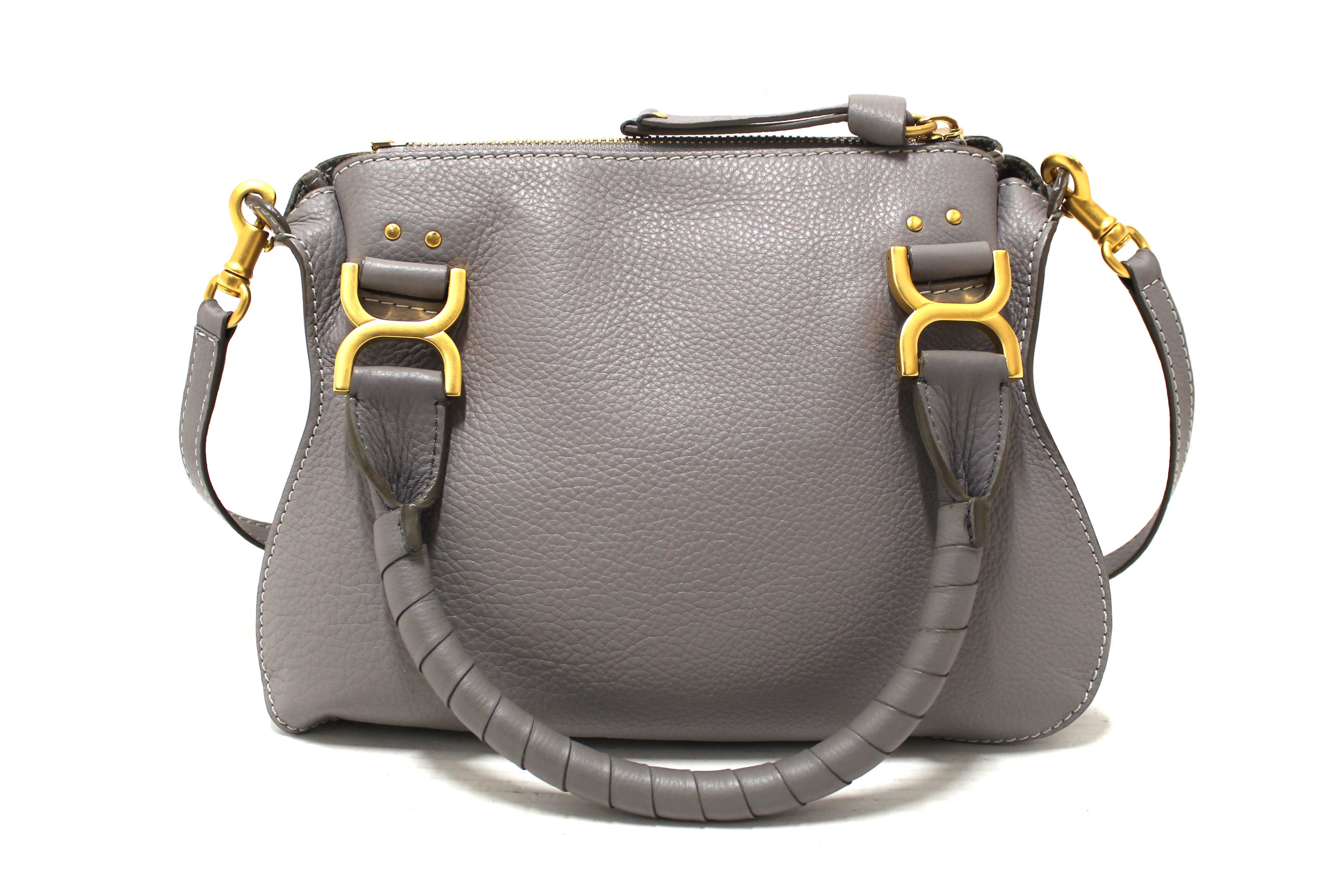 Authentic Chloe Grey Small Marcie Satchel Handbag