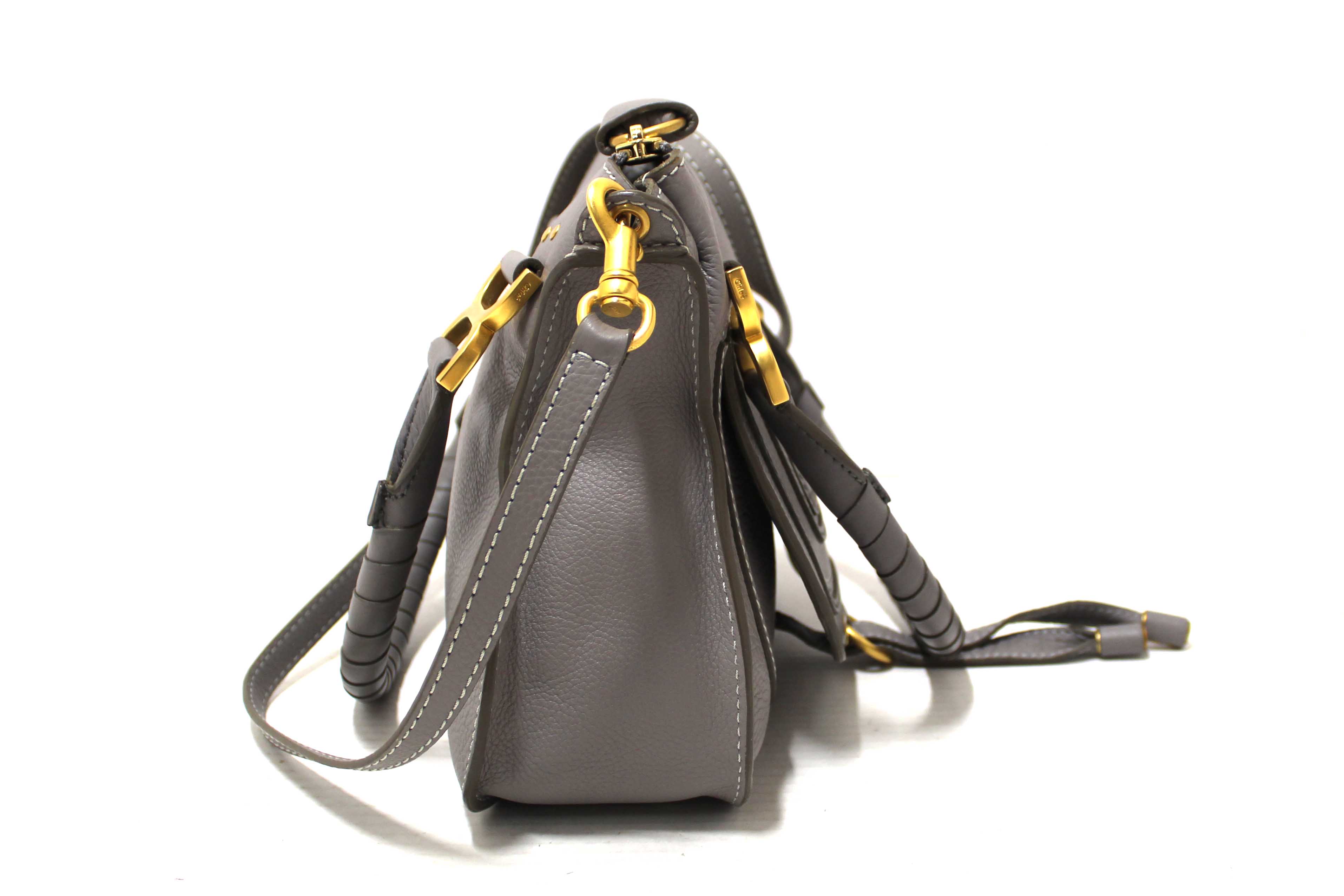 Authentic Chloe Grey Small Marcie Satchel Handbag