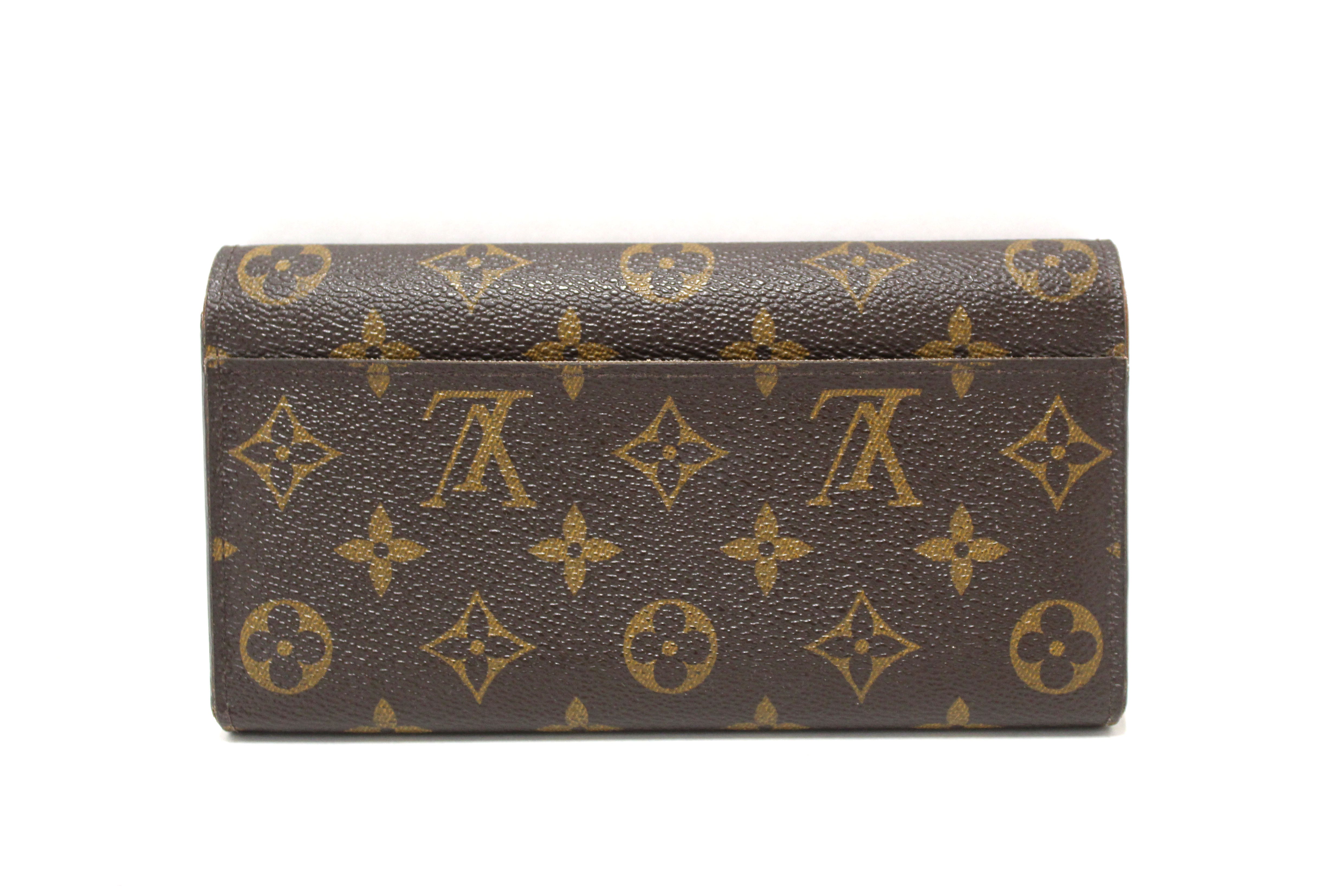 Authentic Louis Vuitton Classic Monogram Canvas Sarah Wallet