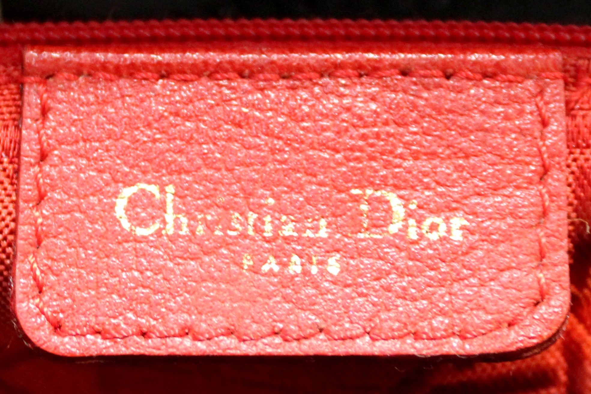 Christian Dior Mini Lady Dior Red Nylon classic Bag with strap