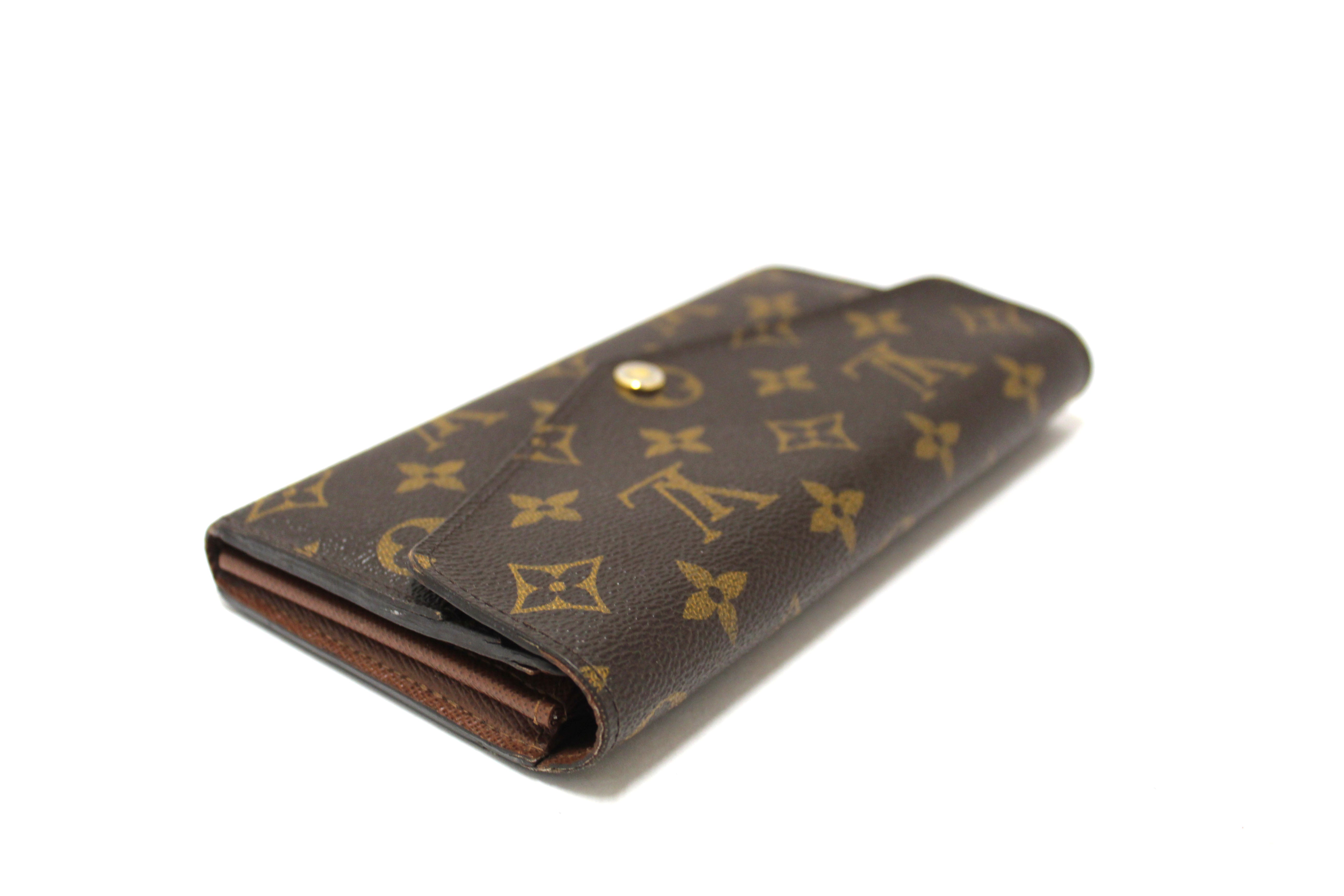 Authentic Louis Vuitton Classic Monogram Canvas Sarah Wallet