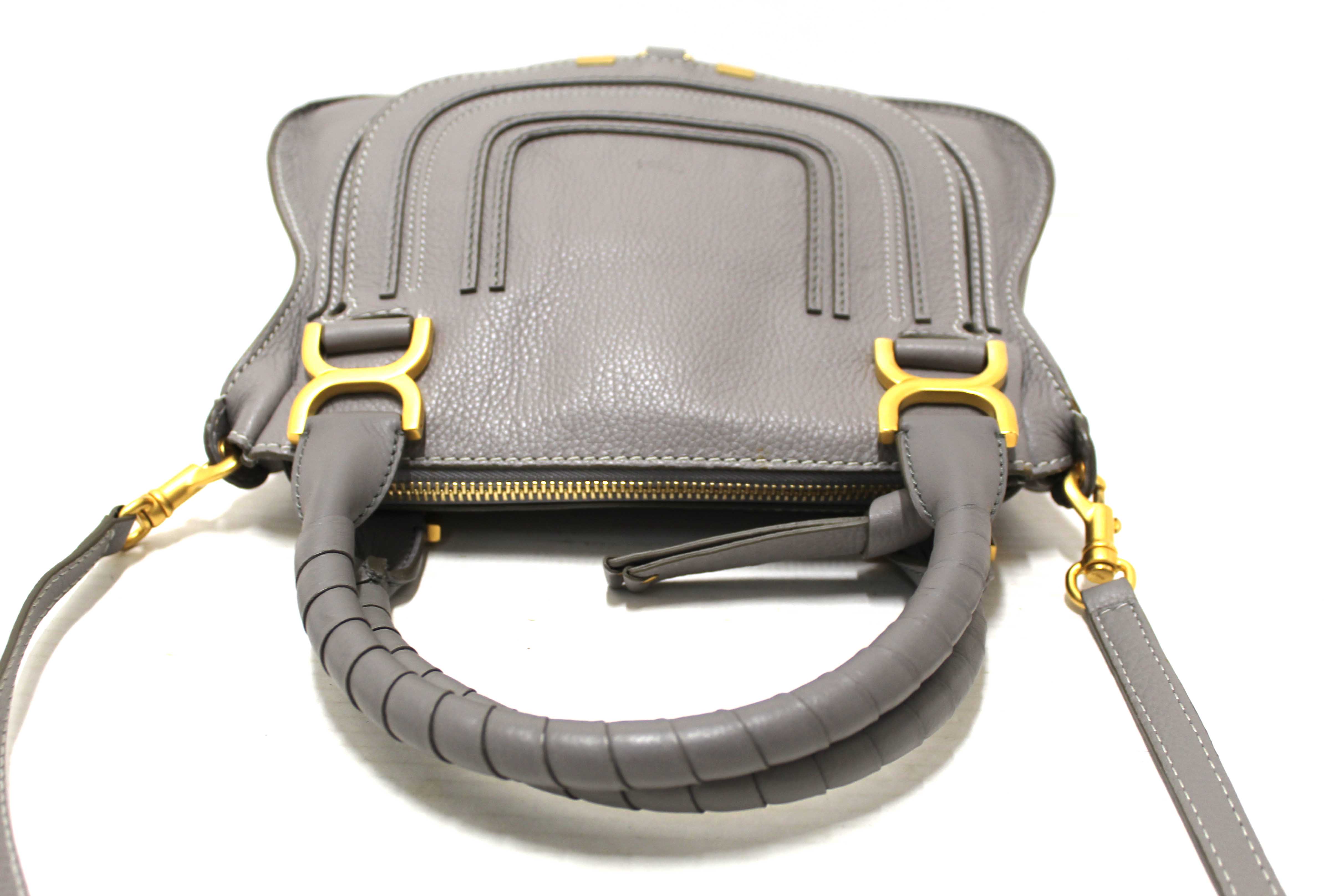 Authentic Chloe Grey Small Marcie Satchel Handbag