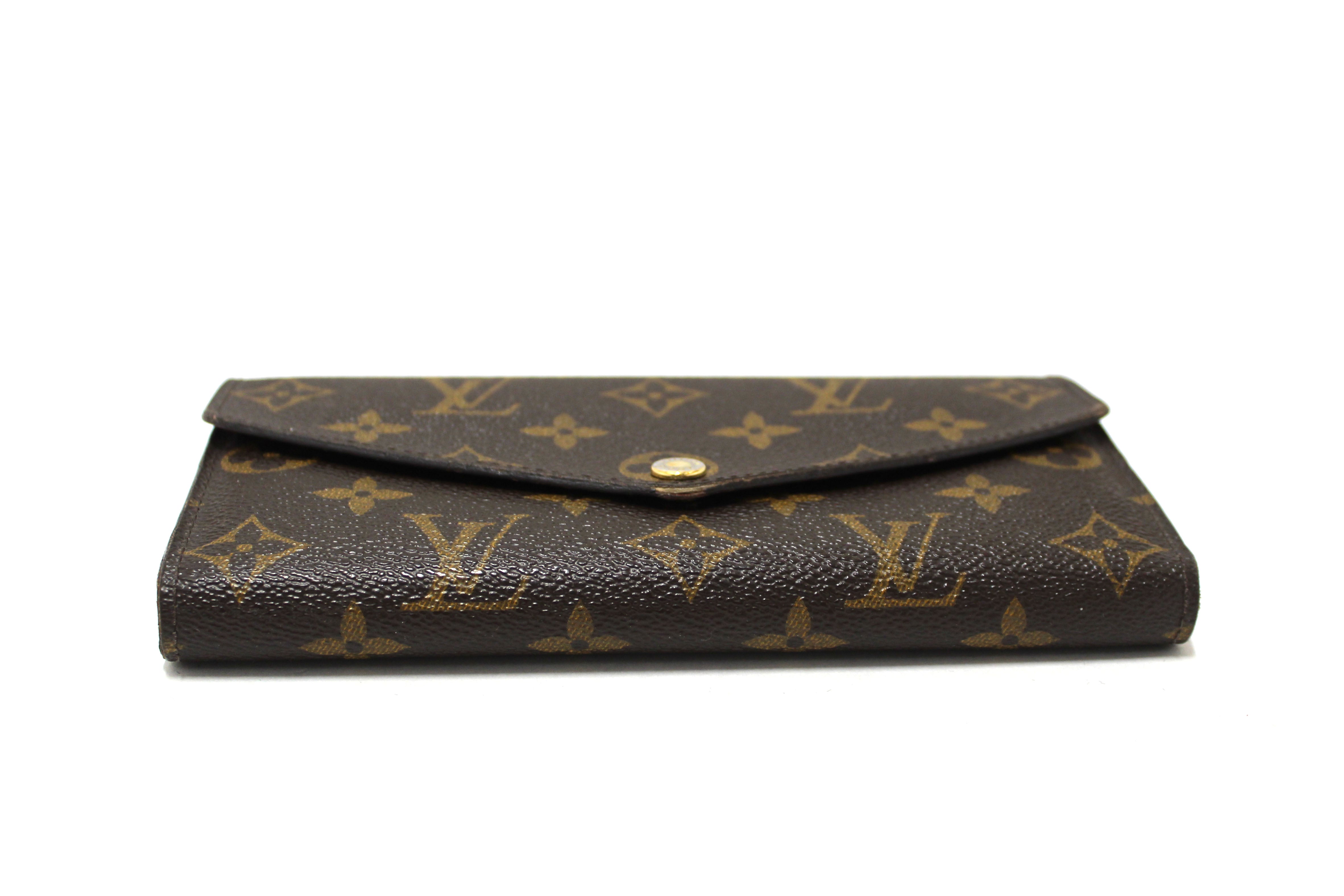 Authentic Louis Vuitton Classic Monogram Canvas Sarah Wallet