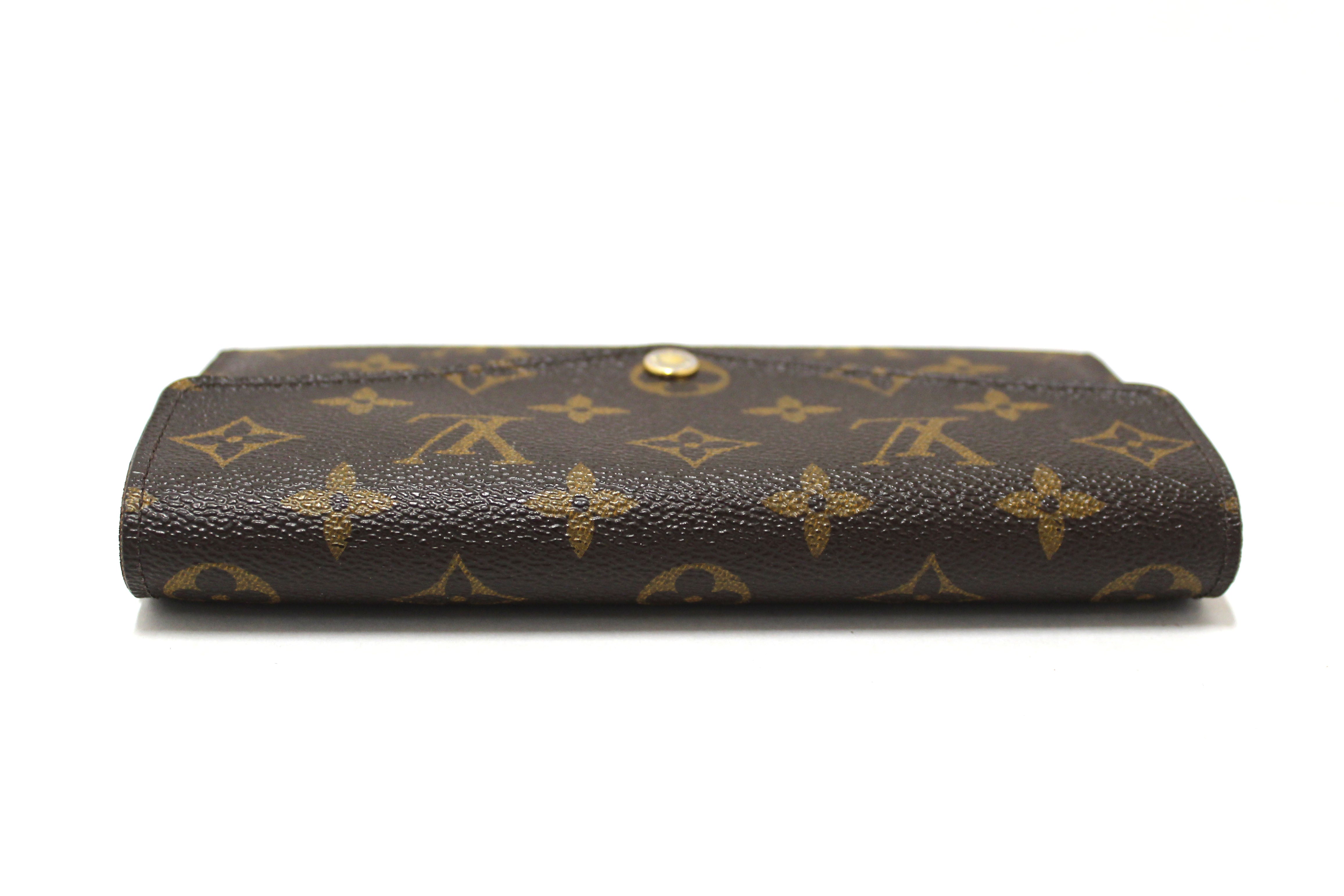 Authentic Louis Vuitton Classic Monogram Canvas Sarah Wallet