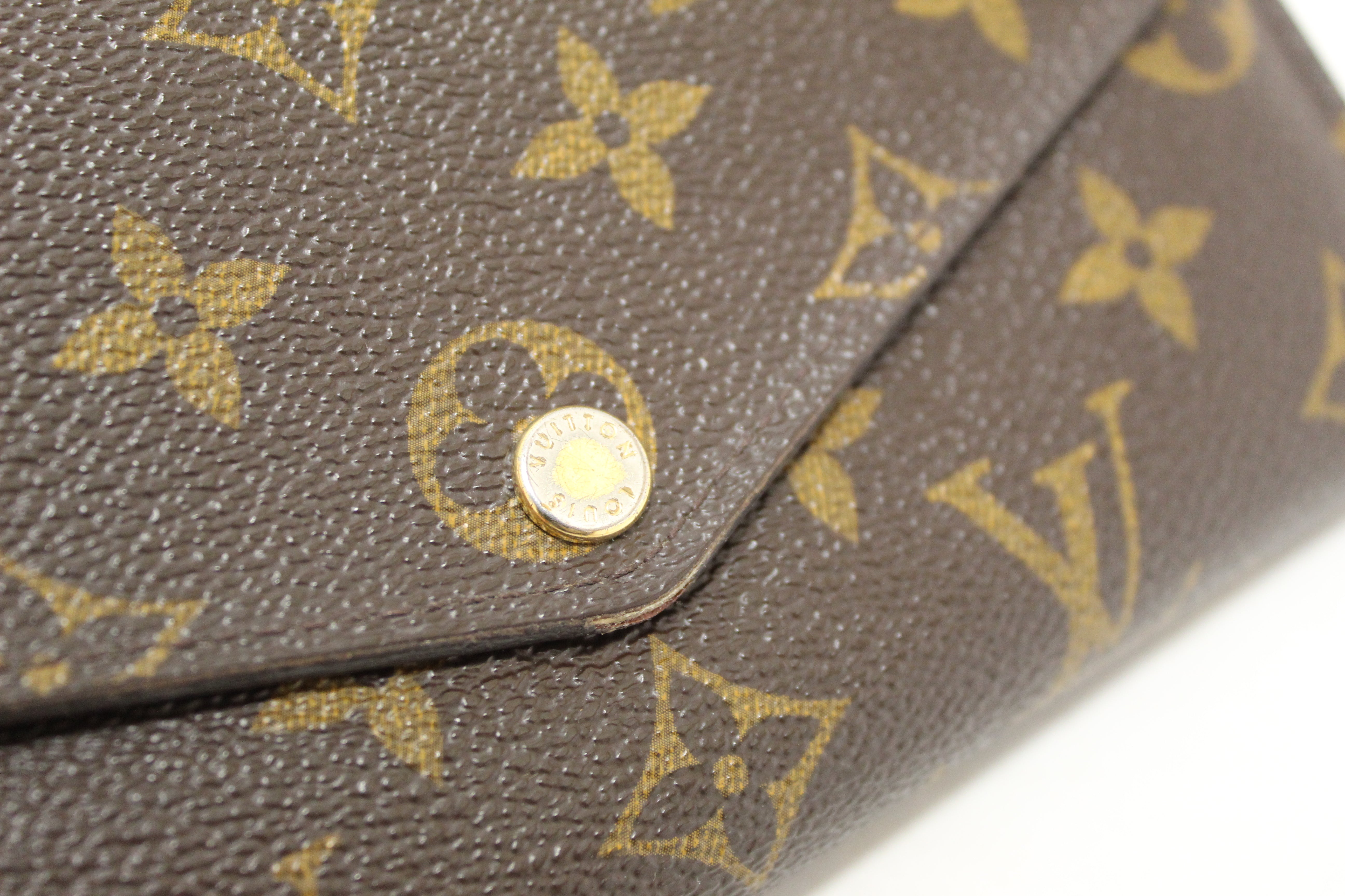 Authentic Louis Vuitton Classic Monogram Canvas Sarah Wallet