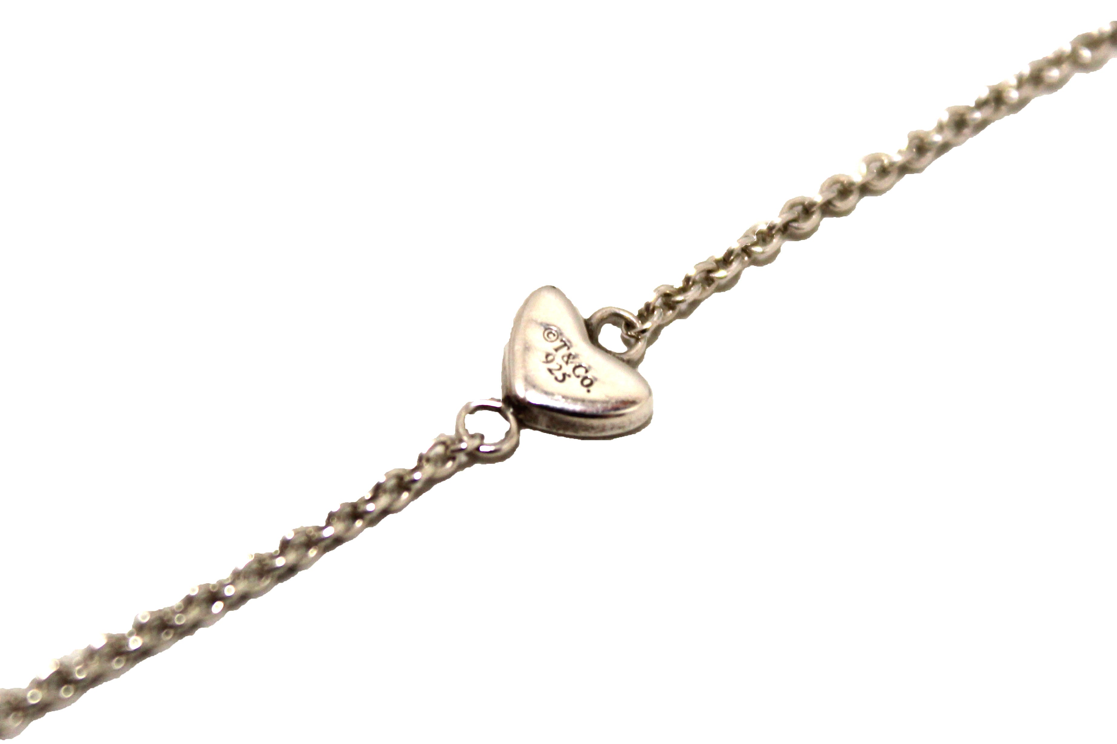 Authentic Tiffany & Co. Sterling Silver Heart Link Lariat Necklace