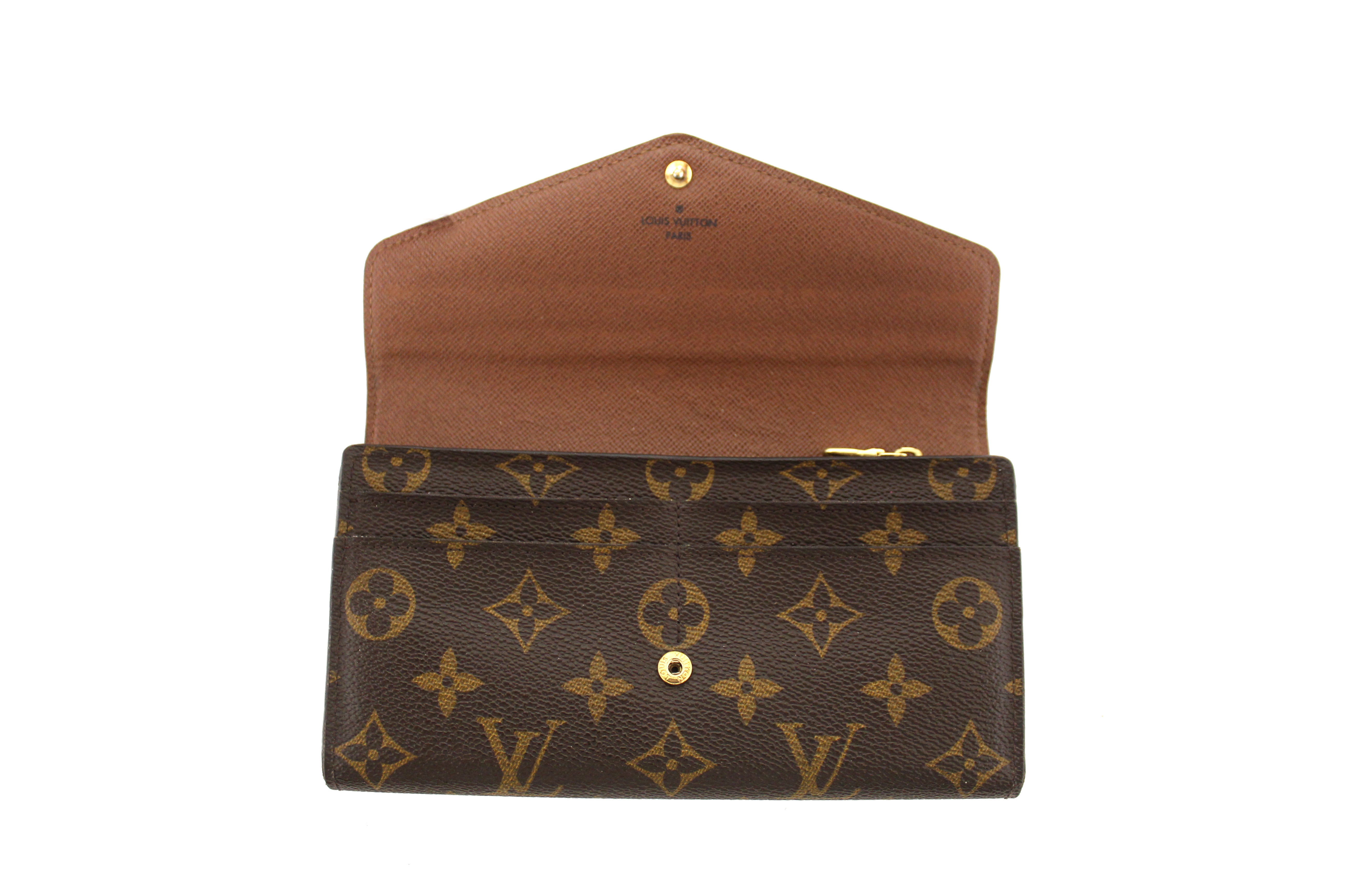 Authentic Louis Vuitton Classic Monogram Canvas Sarah Wallet