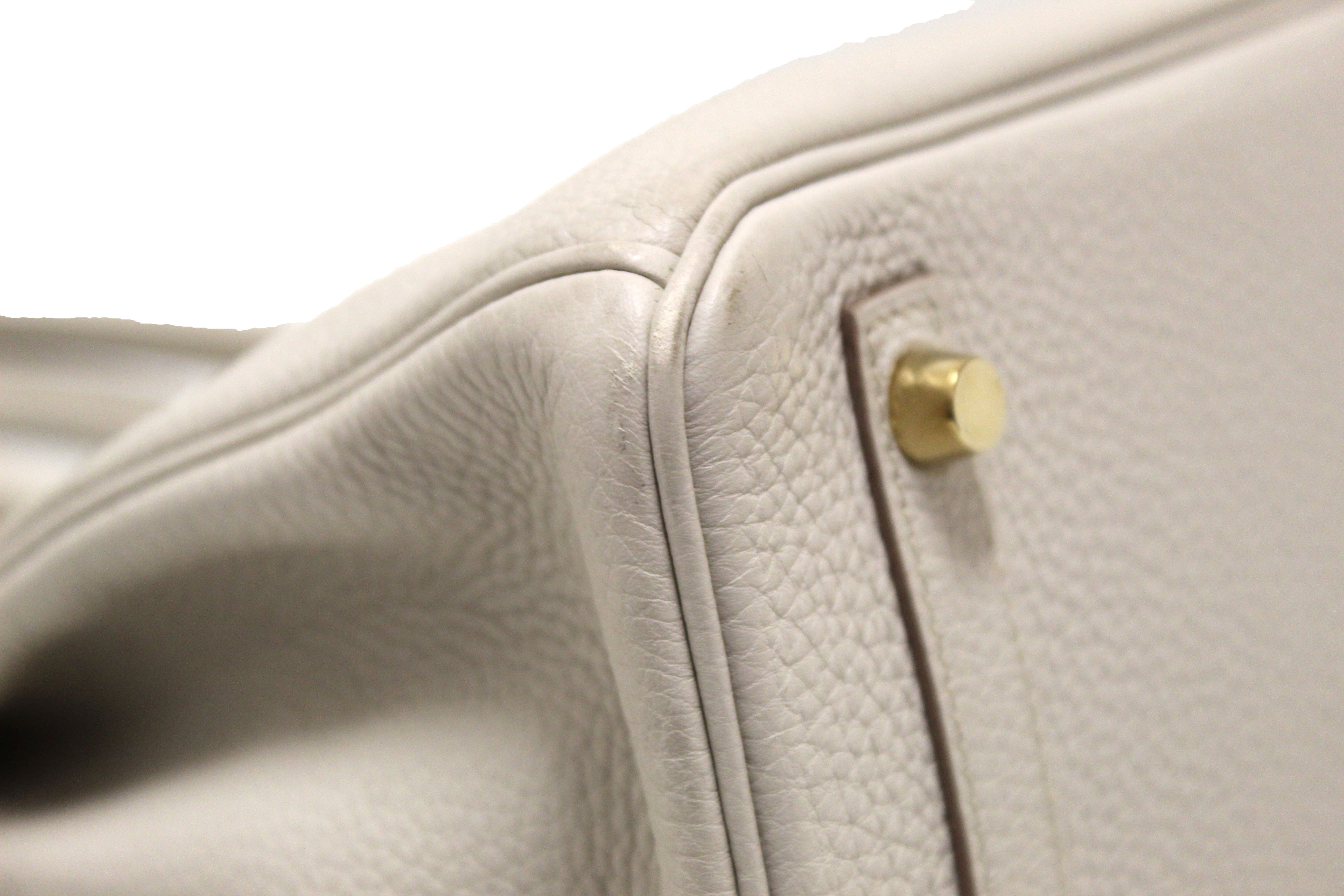 Authentic Hermes Gris Perle Togo Leather Birkin 30 Handbag
