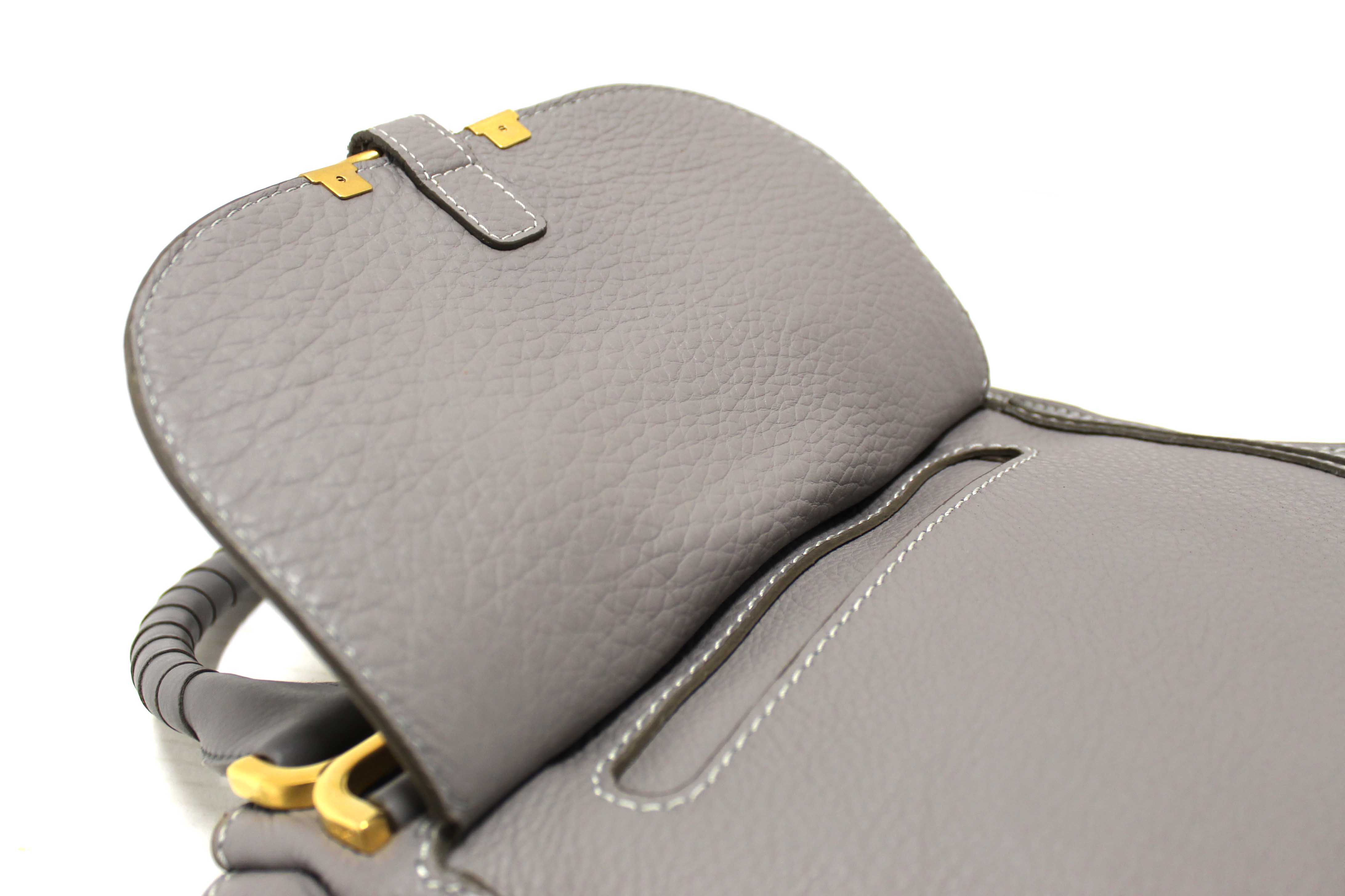 Authentic Chloe Grey Small Marcie Satchel Handbag