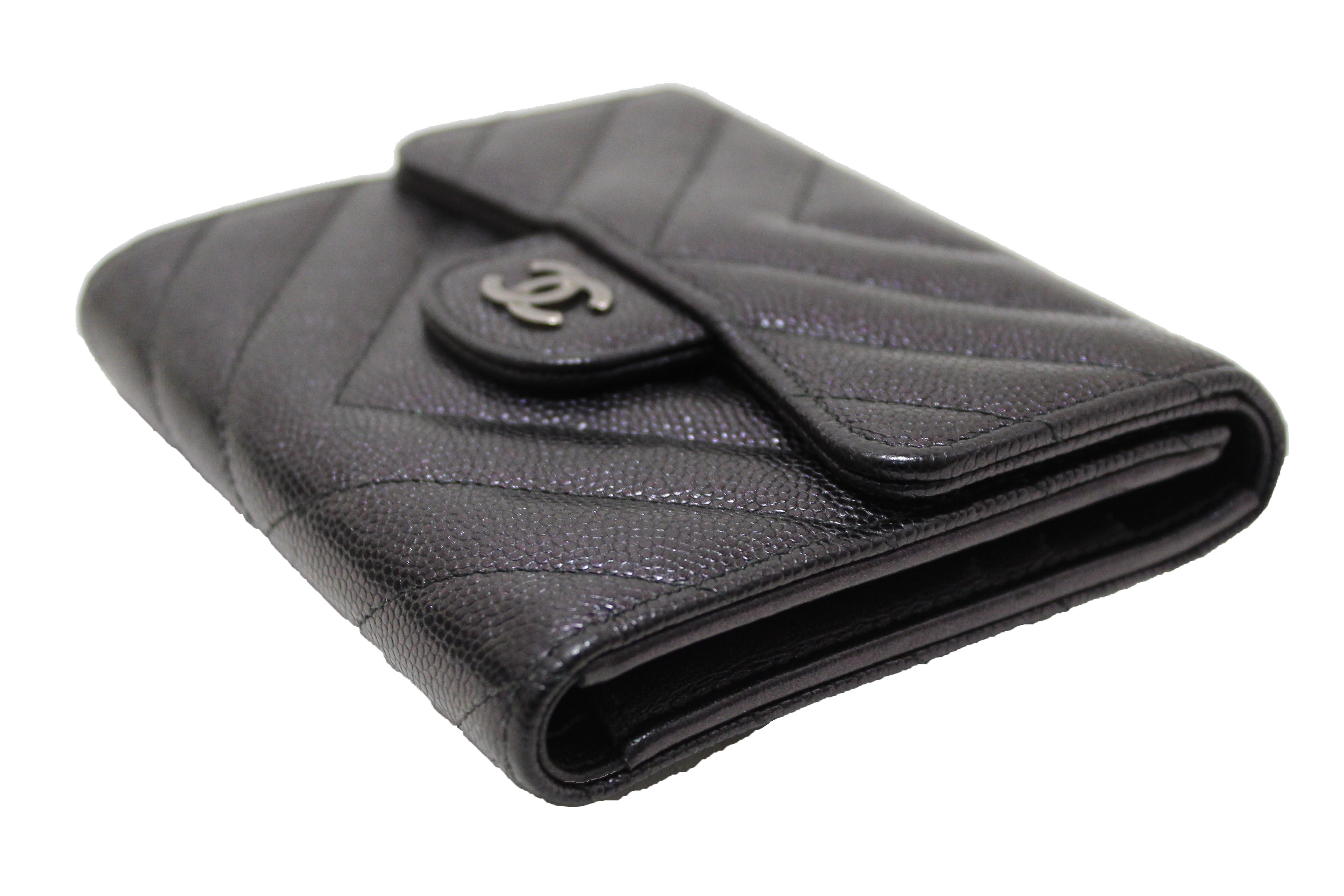 CHANEL Caviar Quilted Flap Zip Card Holder Black | FASHIONPHILE