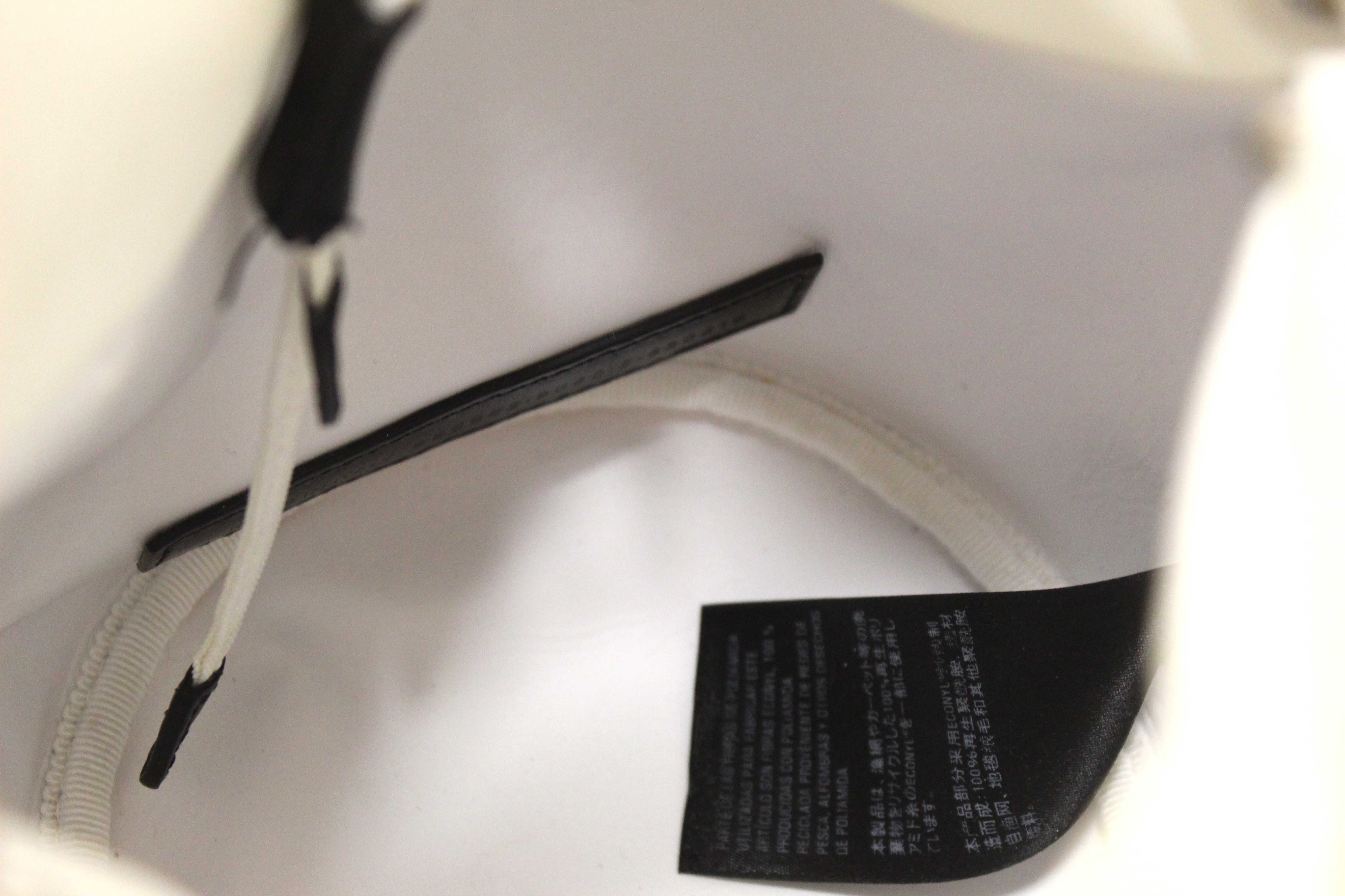 Authentic Balenciaga White Nylon XS Wheel Drawstring Bucket Bag