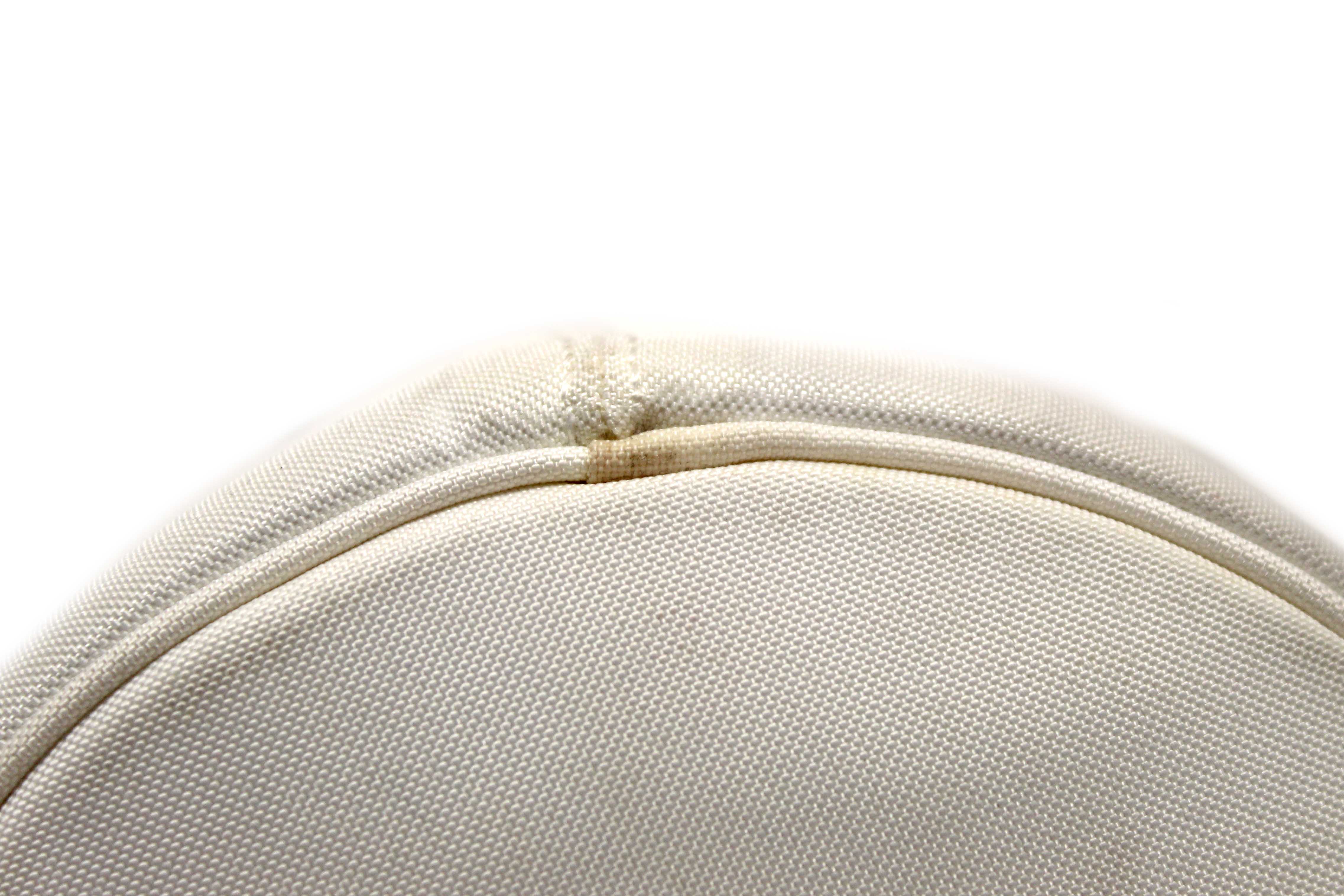 Authentic Balenciaga White Nylon XS Wheel Drawstring Bucket Bag