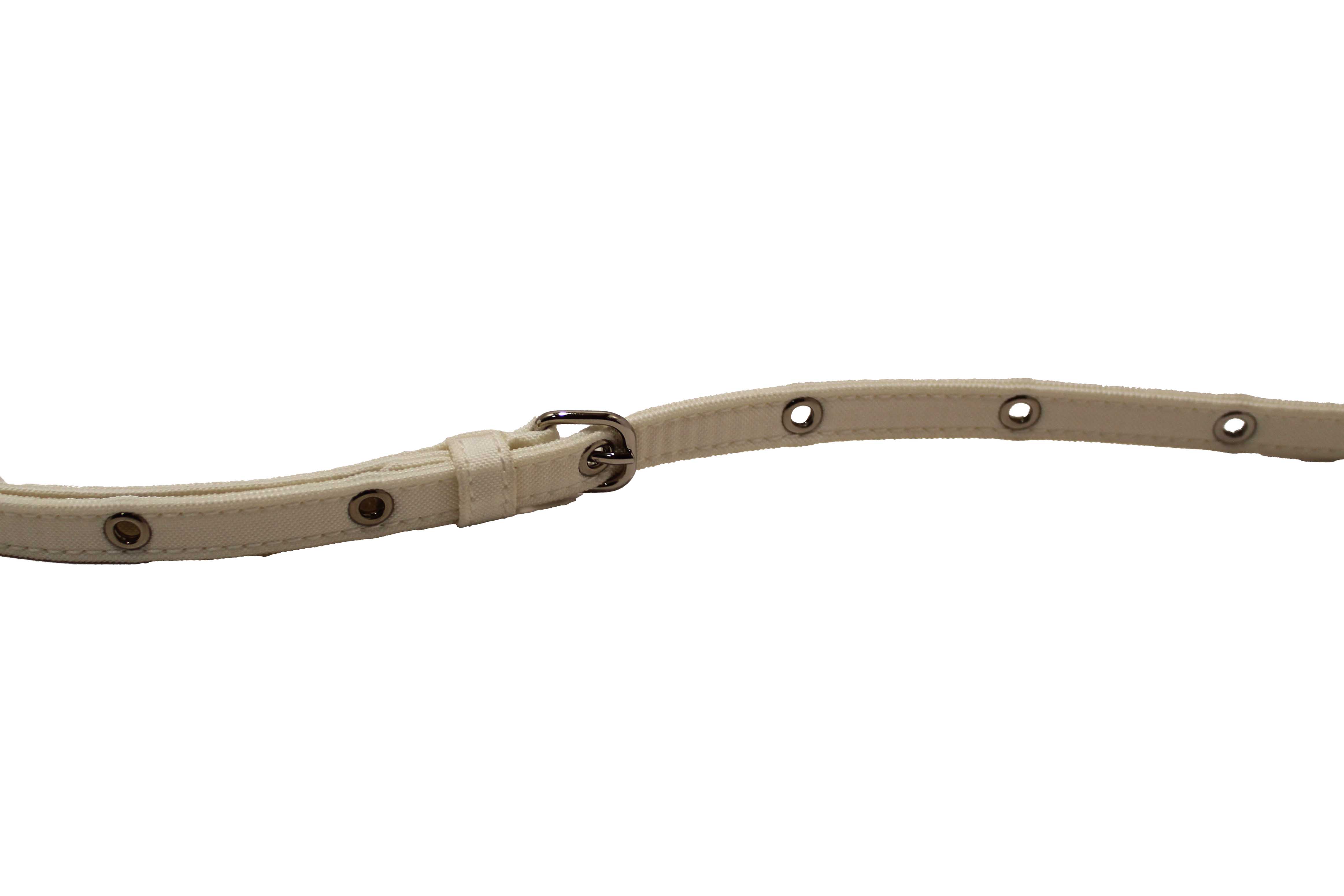 Authentic Balenciaga White Nylon XS Wheel Drawstring Bucket Bag