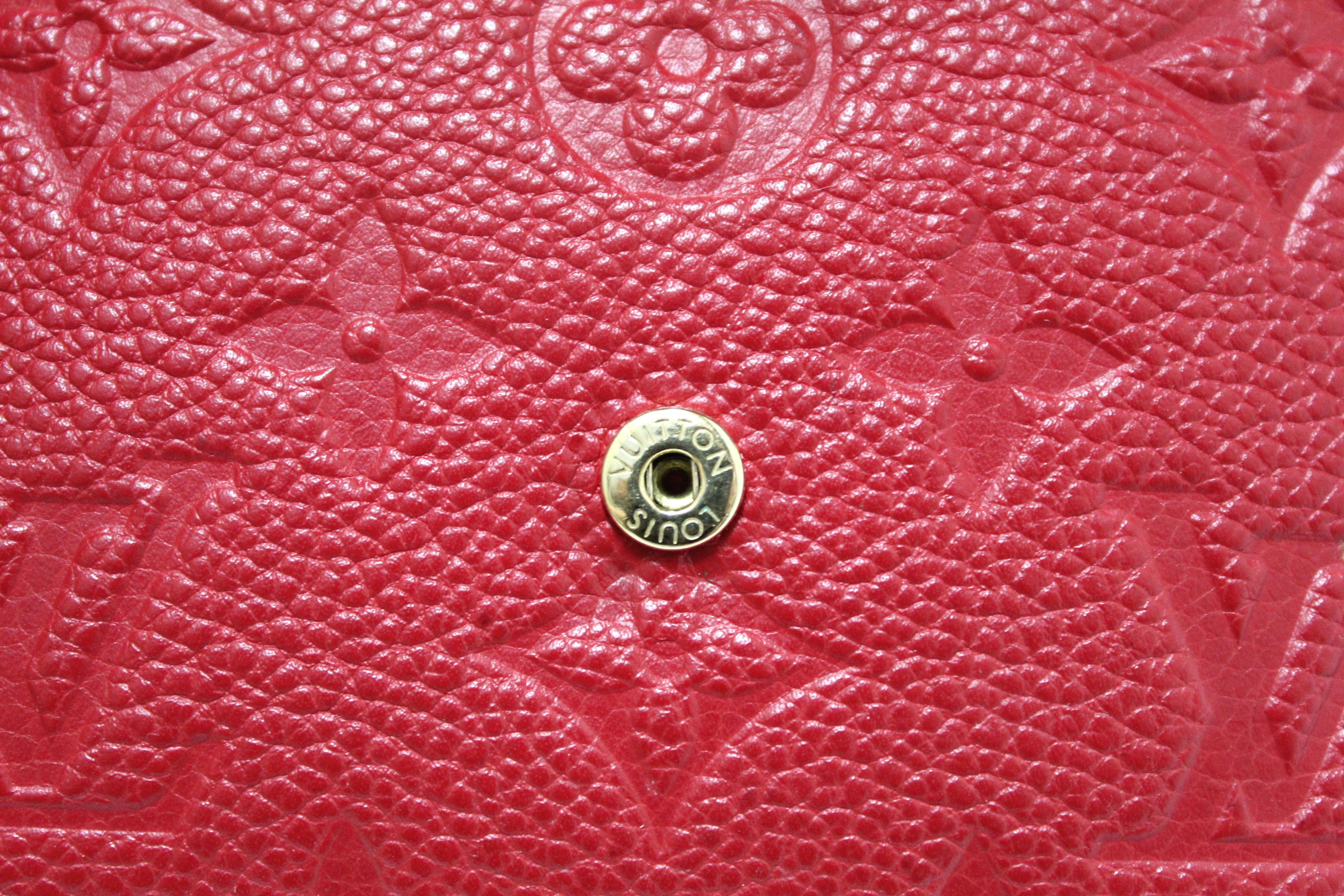 Authentic Louis Vuitton Red Monogram Empreinte Leather Victorine Wallet –  Italy Station