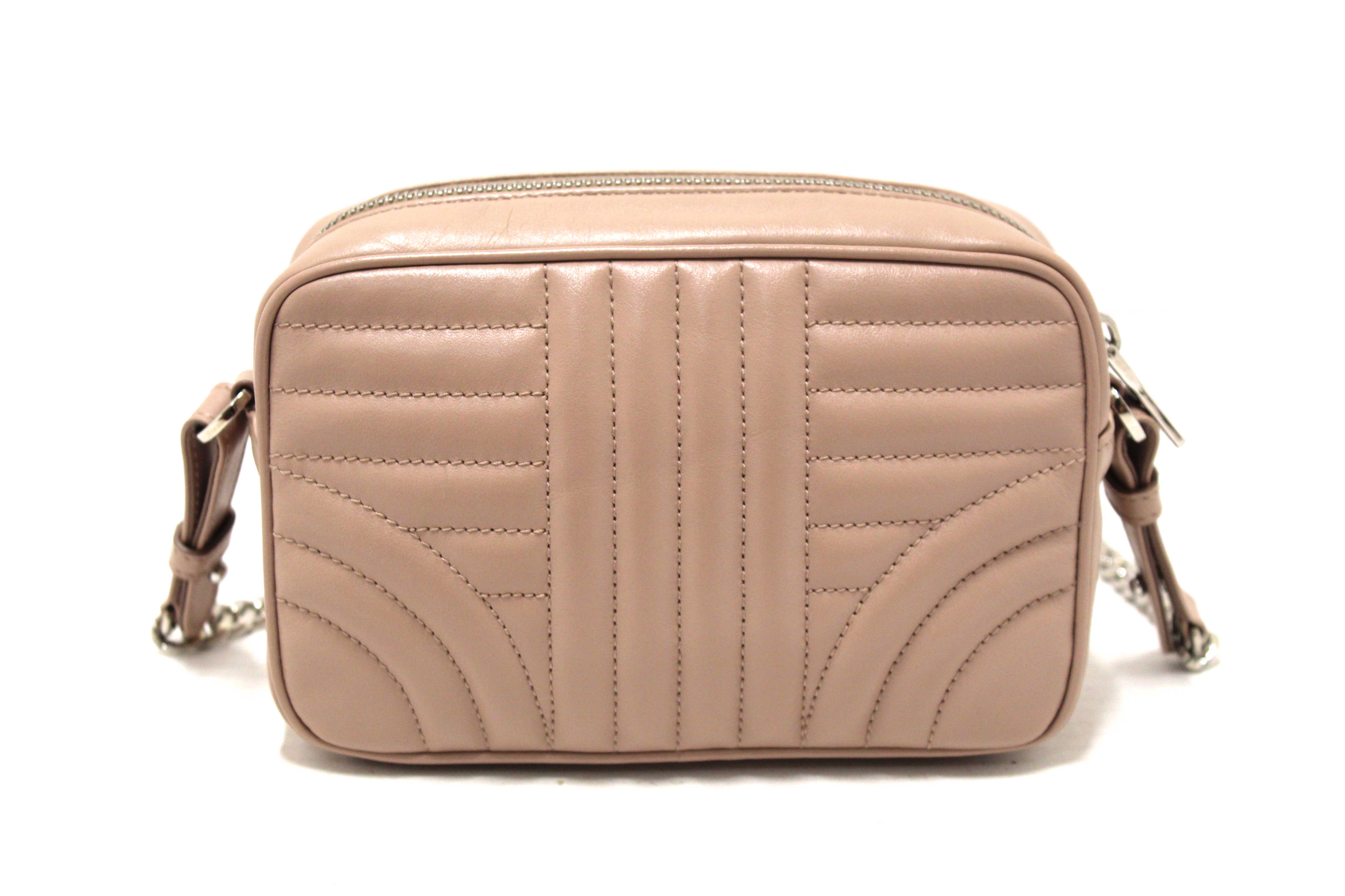 Authentic Prada Camera Diagramme Mini Pink Quilted Crossbody Bag
