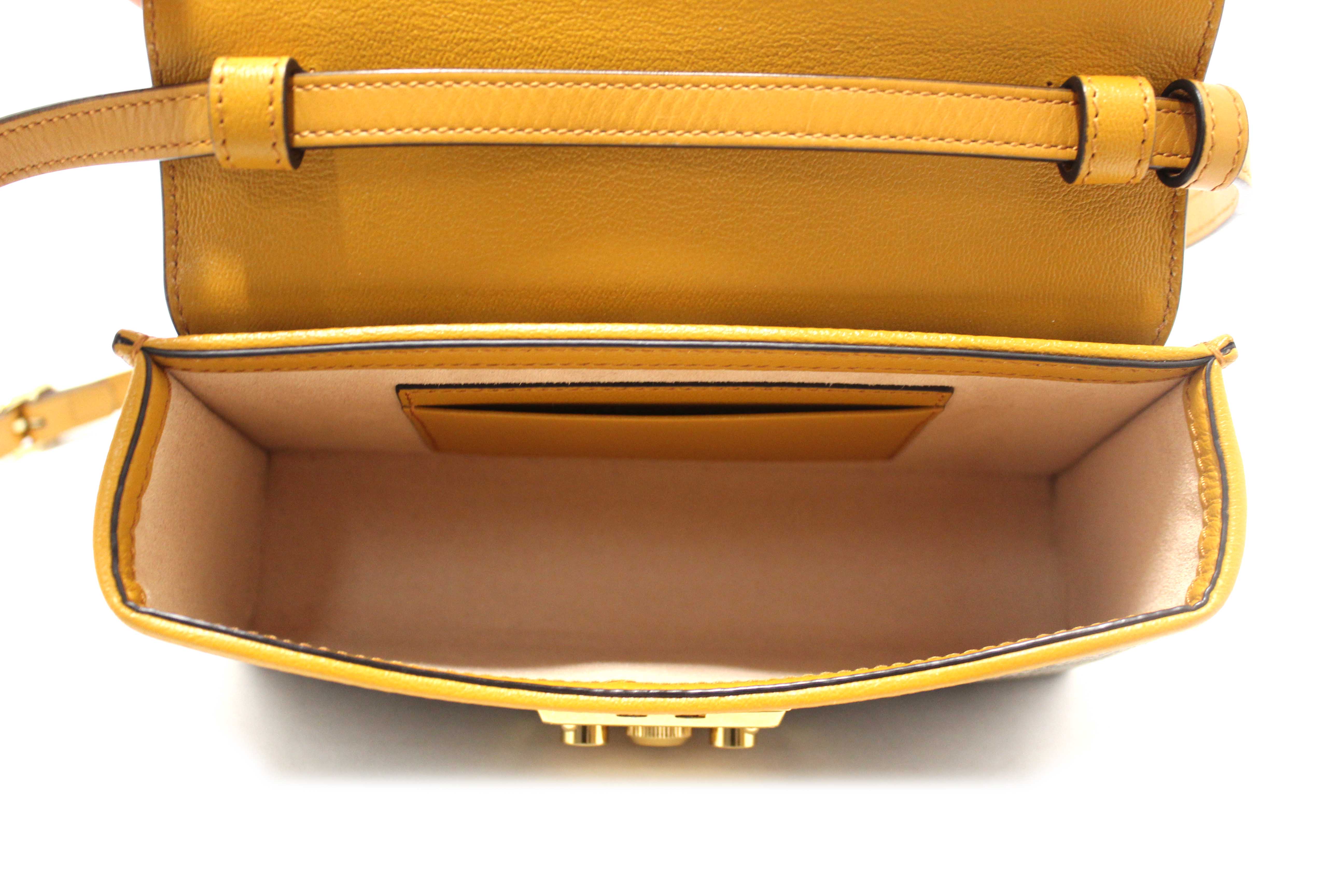 Authentic Gucci GG Supreme Canvas Mini Padlock Top Handle Crossbody Bag 652683