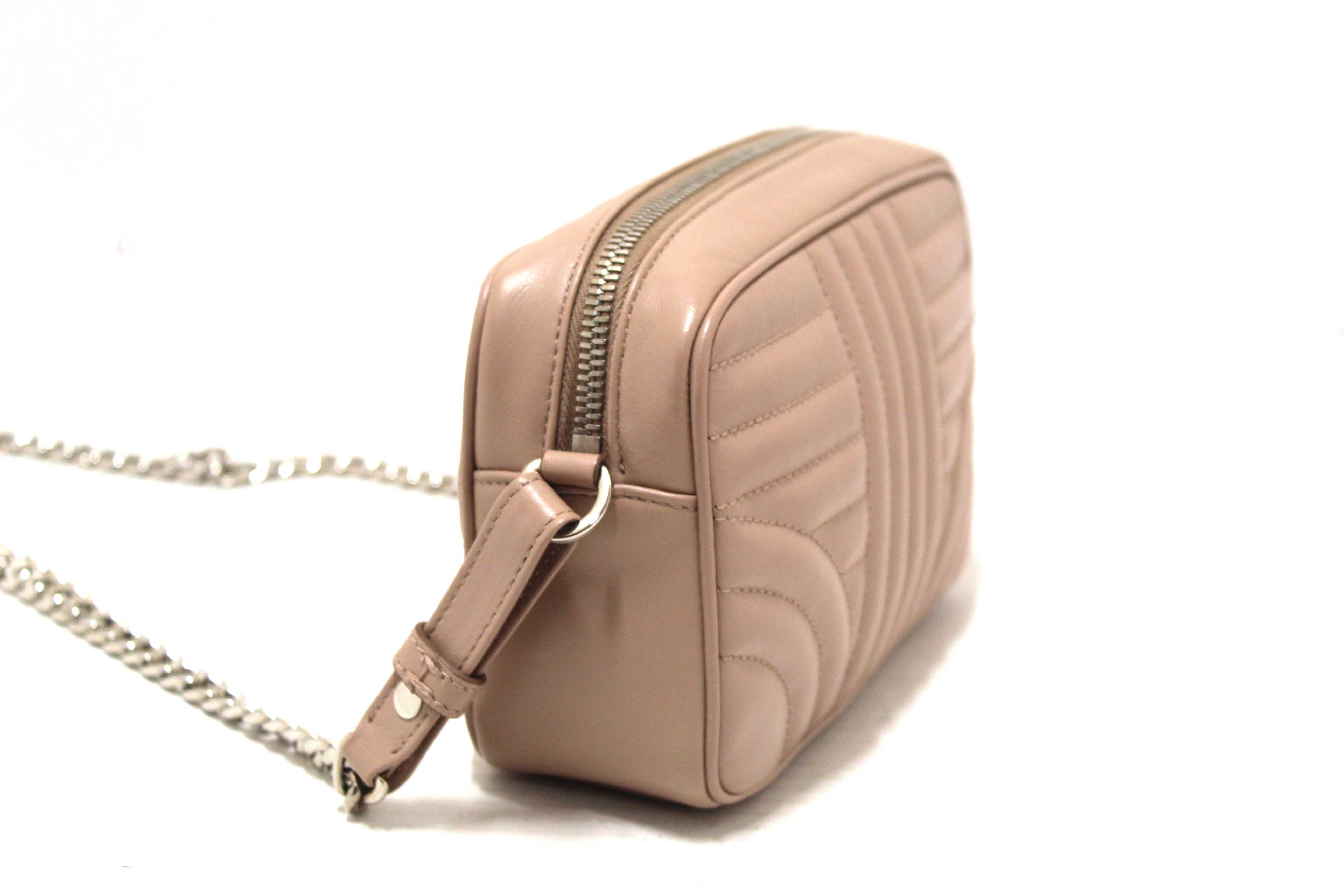 Authentic Prada Camera Diagramme Mini Pink Quilted Crossbody Bag