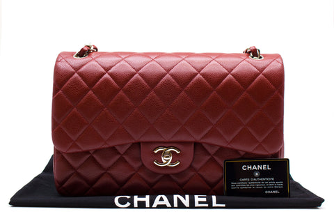CHANEL Chanel A58600 Classic CC Red Caviar Jumbo Shoulder Bags Shw | Italystation.com - Shop Now at italystation.com