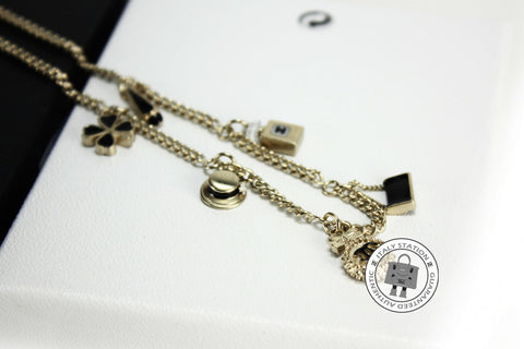 CHANEL Chanel A61360 Tba With 6 Charms Black With Gold Metal Necklace  | Italystation.com - Shop Now at italystation.com