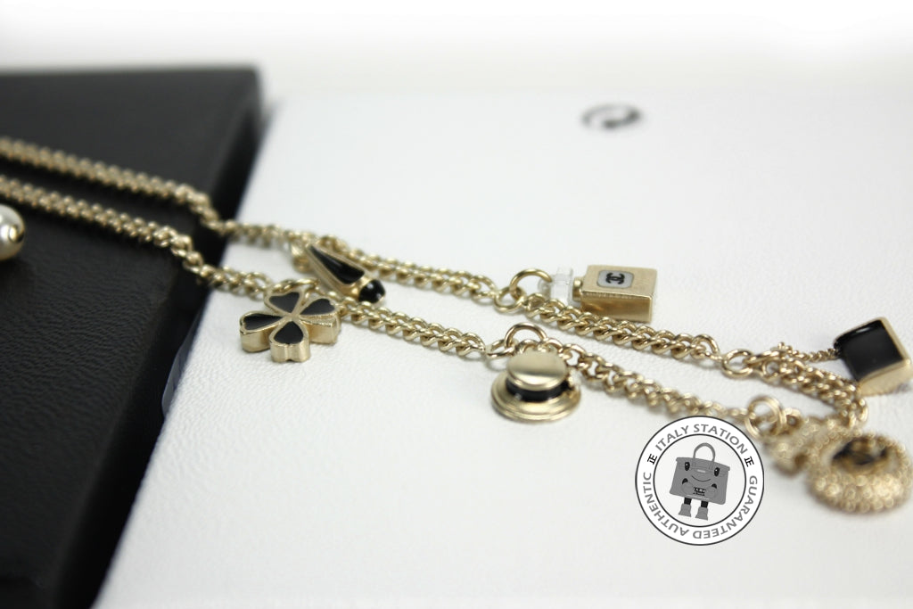 CHANEL Chanel A61360 Tba With 6 Charms Black With Gold Metal Necklace  | Italystation.com - Shop Now at italystation.com