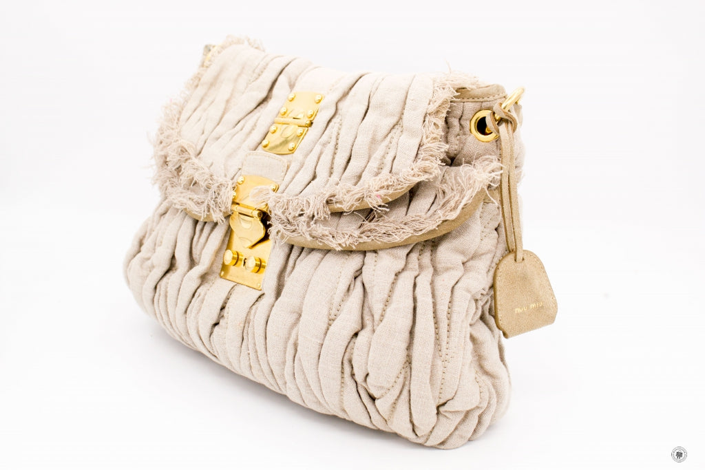 MIU MIU Miu Miu RR1300 2ADY Lino Matelasse Sacca Con Pattina(coffer) C | Italystation.com - Shop Now at italystation.com