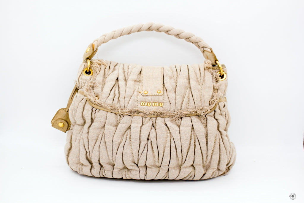 MIU MIU Miu Miu RR1300 2ADY Lino Matelasse Sacca Con Pattina(coffer) C | Italystation.com - Shop Now at italystation.com
