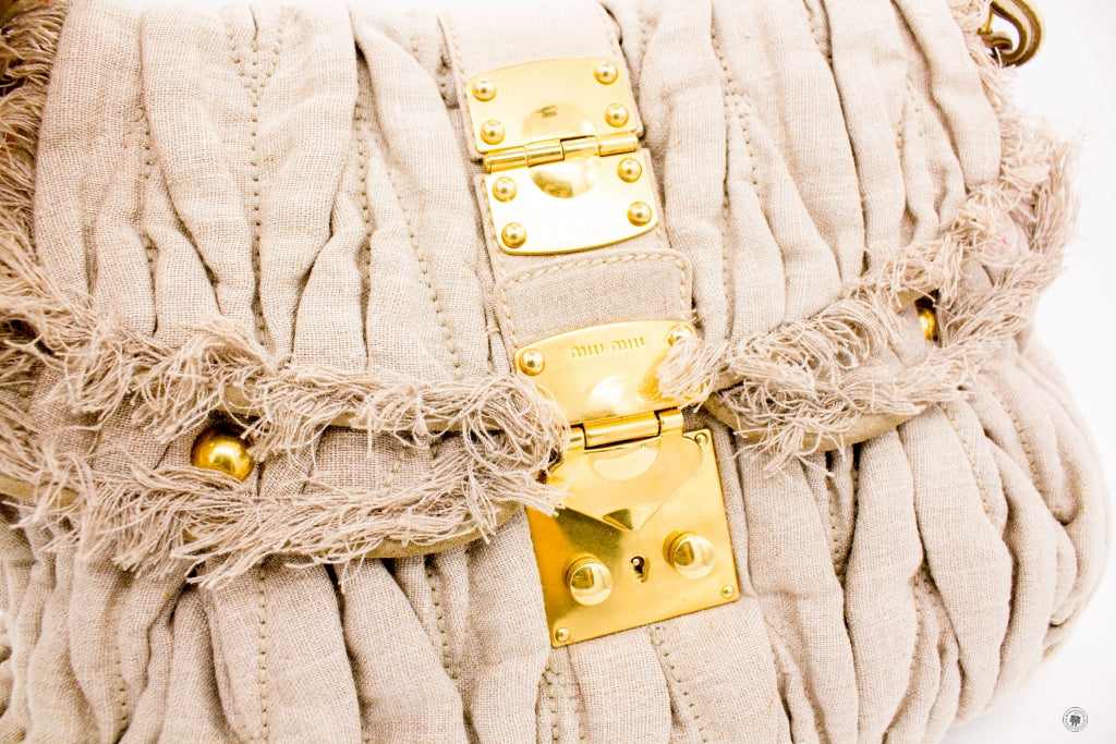 MIU MIU Miu Miu RR1300 2ADY Lino Matelasse Sacca Con Pattina(coffer) C | Italystation.com - Shop Now at italystation.com