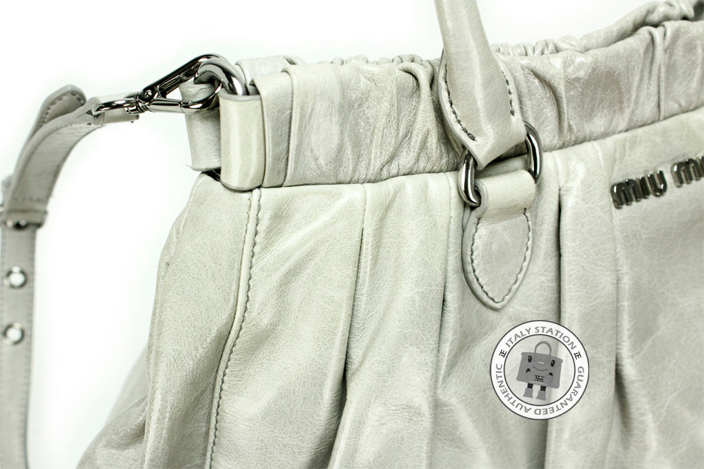 MIU MIU Miu Miu RN0819 US0 Vitello Shine Shopping Nube / F0424 Calfski | Italystation.com - Shop Now at italystation.com