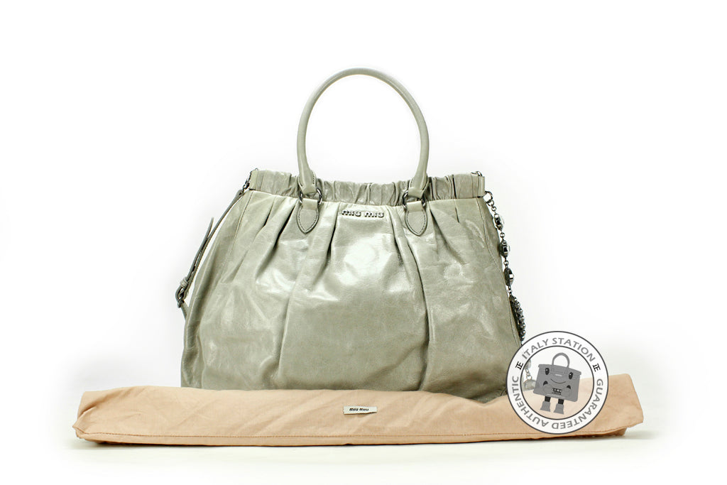 MIU MIU Miu Miu RN0819 US0 Vitello Shine Shopping Nube / F0424 Calfski | Italystation.com - Shop Now at italystation.com
