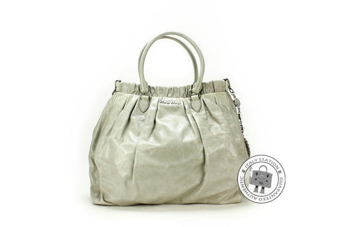 MIU MIU Miu Miu RN0819 US0 Vitello Shine Shopping Nube / F0424 Calfski | Italystation.com - Shop Now at italystation.com