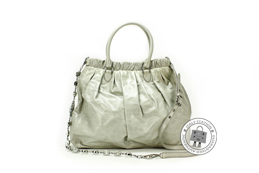 MIU MIU Miu Miu RN0819 US0 Vitello Shine Shopping Nube / F0424 Calfski | Italystation.com - Shop Now at italystation.com