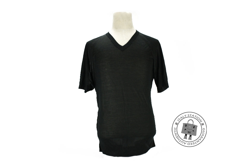 HERMES Hermes Pull Col V Maille Summer Black Cotton 38 Sweaters Bkhw | Italystation.com - Shop Now at italystation.com
