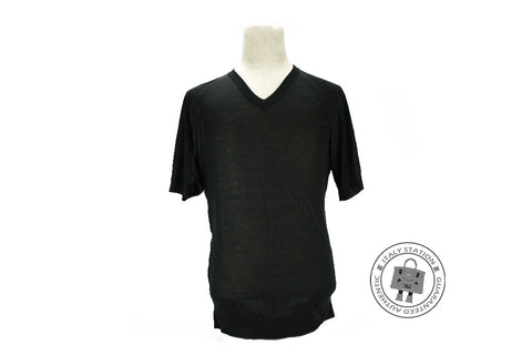 HERMES Hermes Pull Col V Maille Summer Black Cotton 38 Sweaters Bkhw | Italystation.com - Shop Now at italystation.com