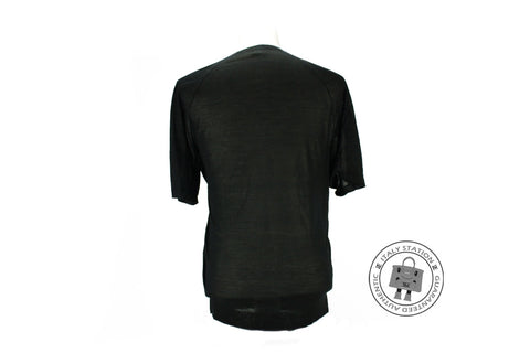 Hermes Pull Col V Maille Summer Black Cotton 38 Sweaters Bkhw
