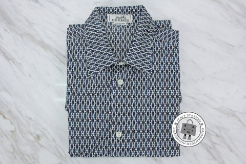 HERMES Hermes 436225HB Chem Ajustee Imprimee Etriers EN Cavale Marine  | Italystation.com - Shop Now at italystation.com