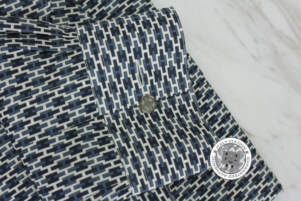 HERMES Hermes 436225HB Chem Ajustee Imprimee Etriers EN Cavale Marine  | Italystation.com - Shop Now at italystation.com