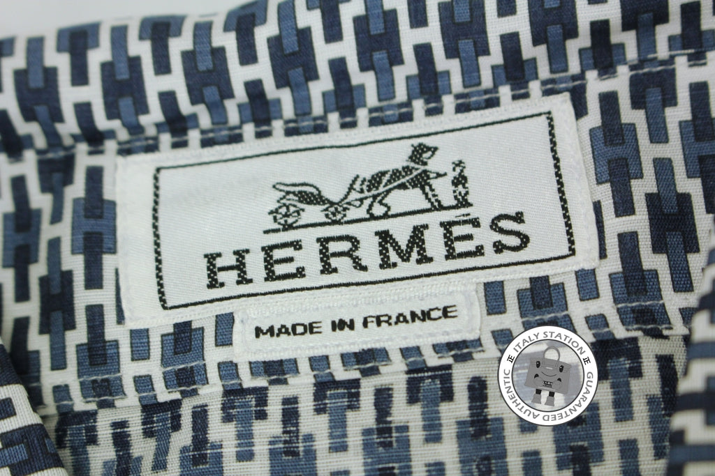 HERMES Hermes 436225HB Chem Ajustee Imprimee Etriers EN Cavale Marine  | Italystation.com - Shop Now at italystation.com