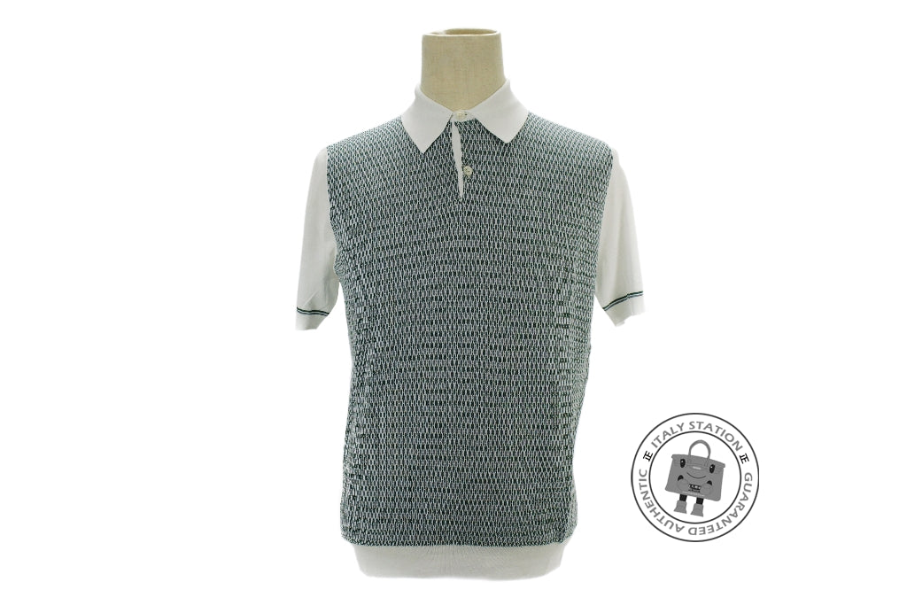 HERMES Hermes 437370HA Polo Manches Courtes Emeraude / 47 Cotton M Pol | Italystation.com - Shop Now at italystation.com
