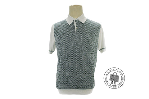 HERMES Hermes 437370HA Polo Manches Courtes Emeraude / 47 Cotton M Pol | Italystation.com - Shop Now at italystation.com